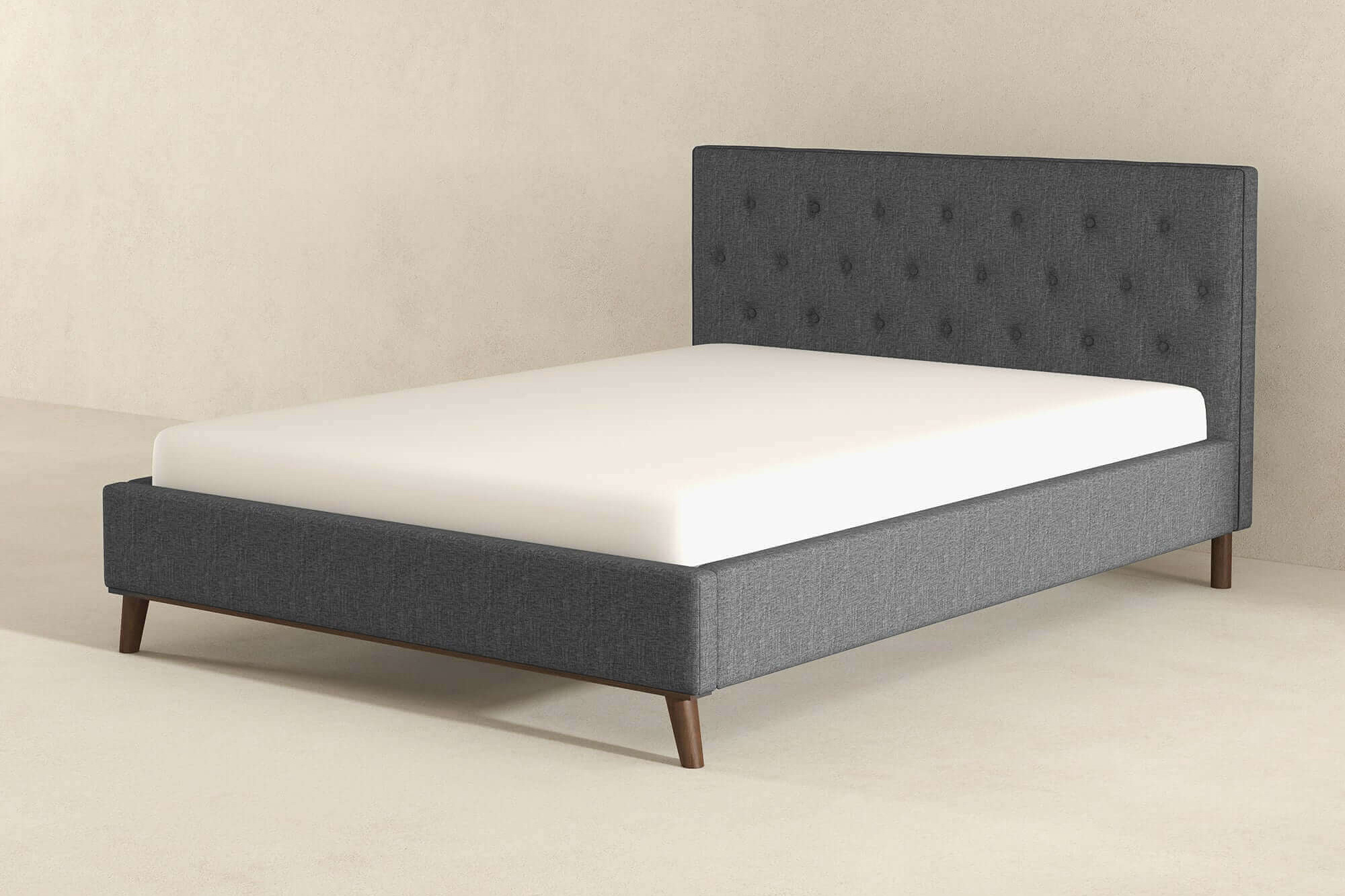 Ashcroft™ Graceville Fabric Platform Bed - Gray, Queen Size