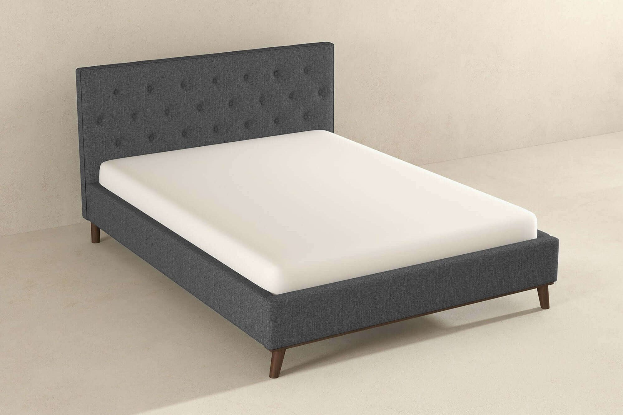 Ashcroft™ Graceville Fabric Platform Bed - Gray, Queen Size