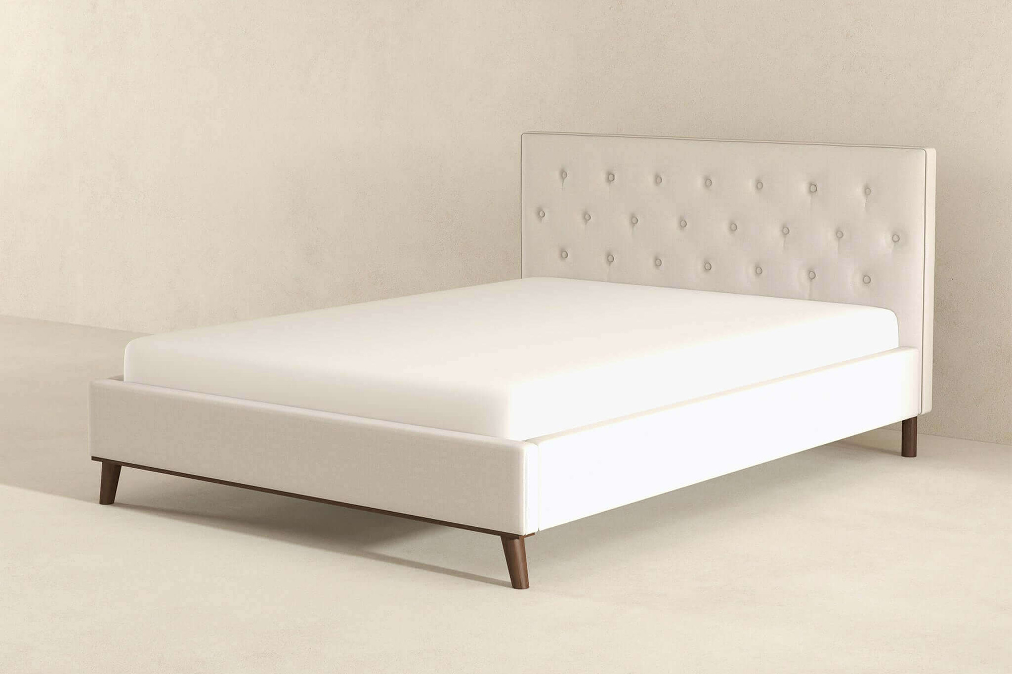 Ashcroft Graceville Fabric Platform Bed - Beige, Queen Size