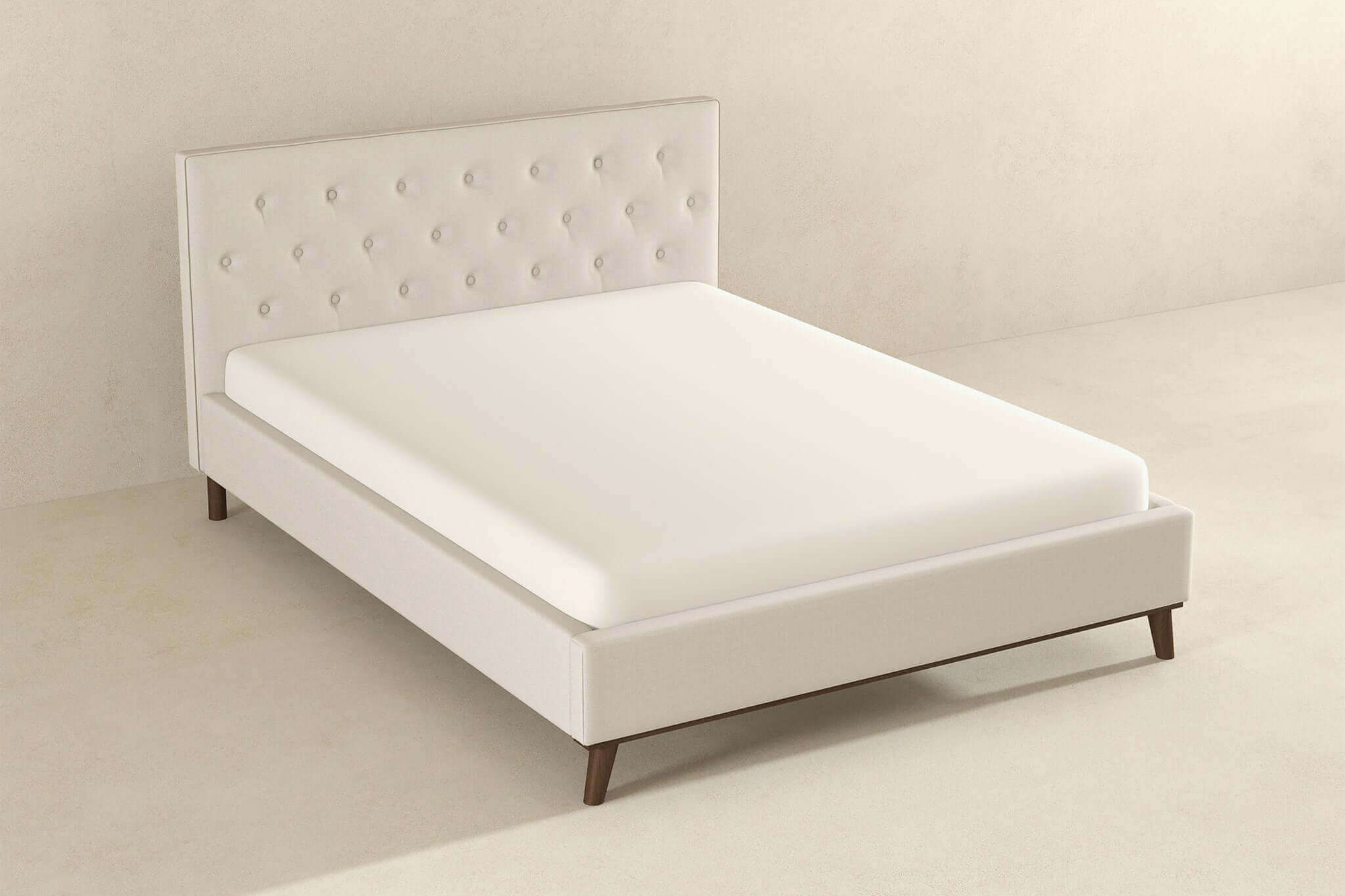 Ashcroft Graceville Fabric Platform Bed - Beige, Queen Size