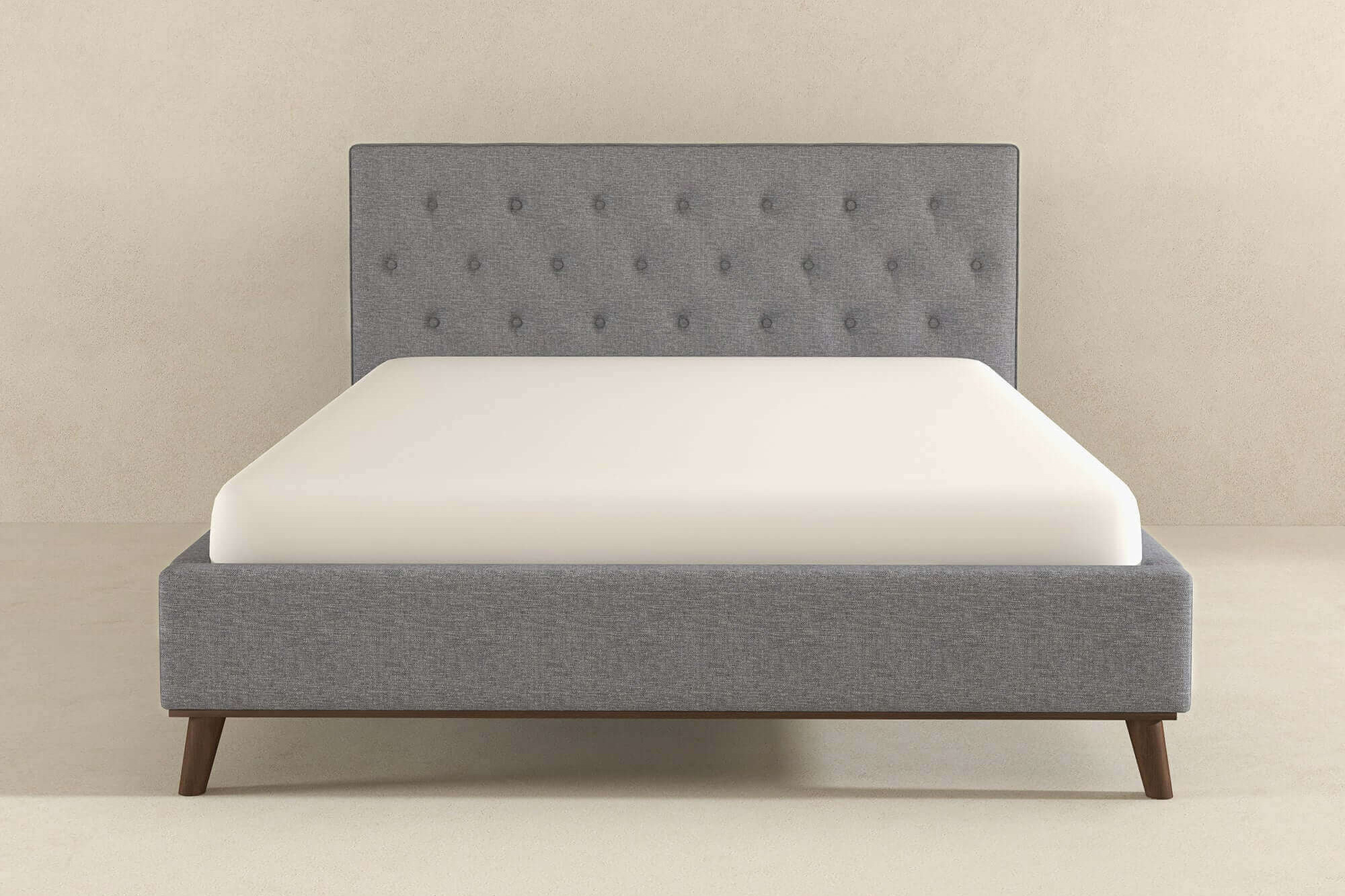 Ashcroft™ Graceville Fabric Platform Bed - Light Gray, Queen Size