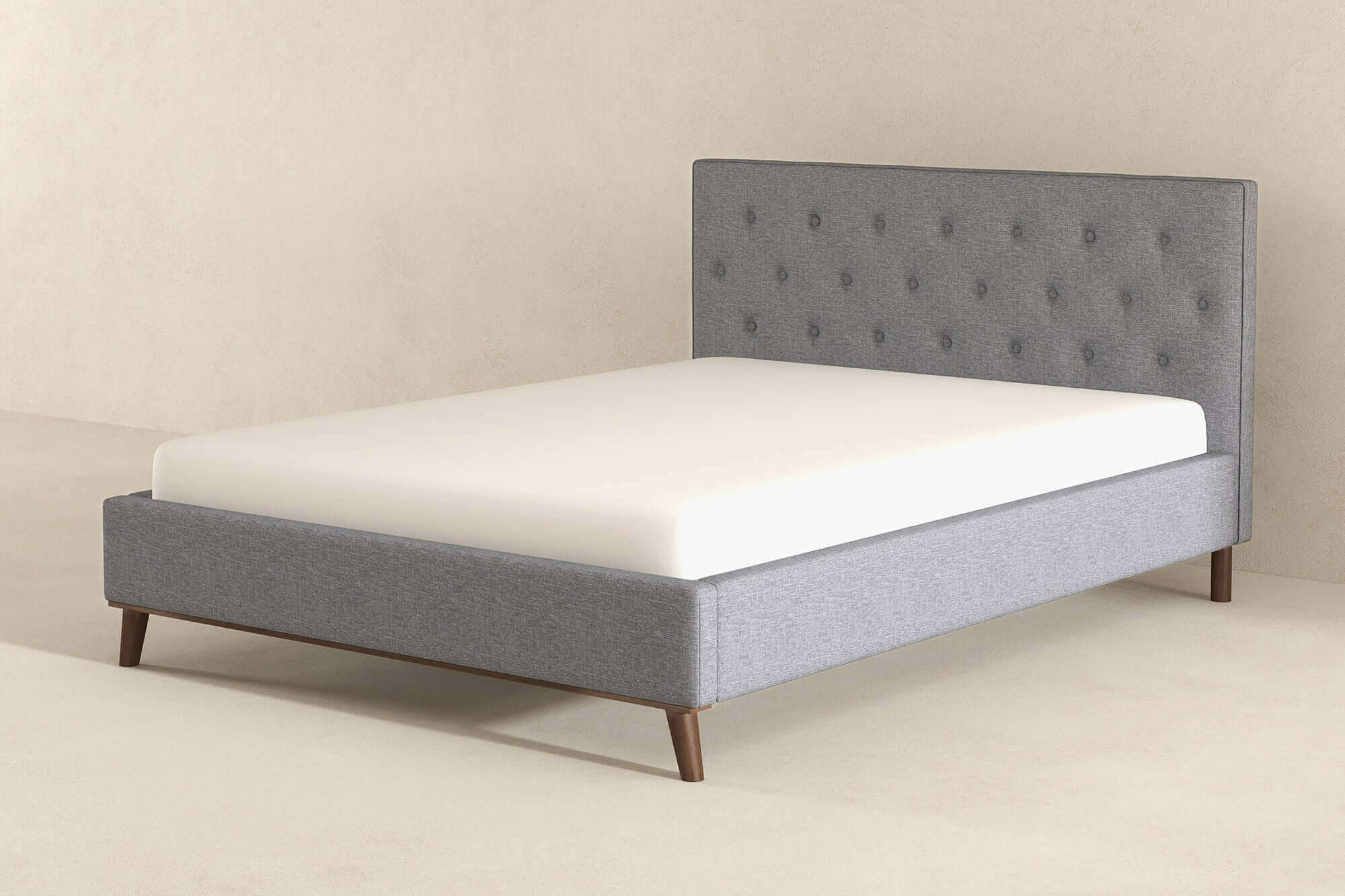 Ashcroft™ Graceville Fabric Platform Bed - Light Gray, Queen Size