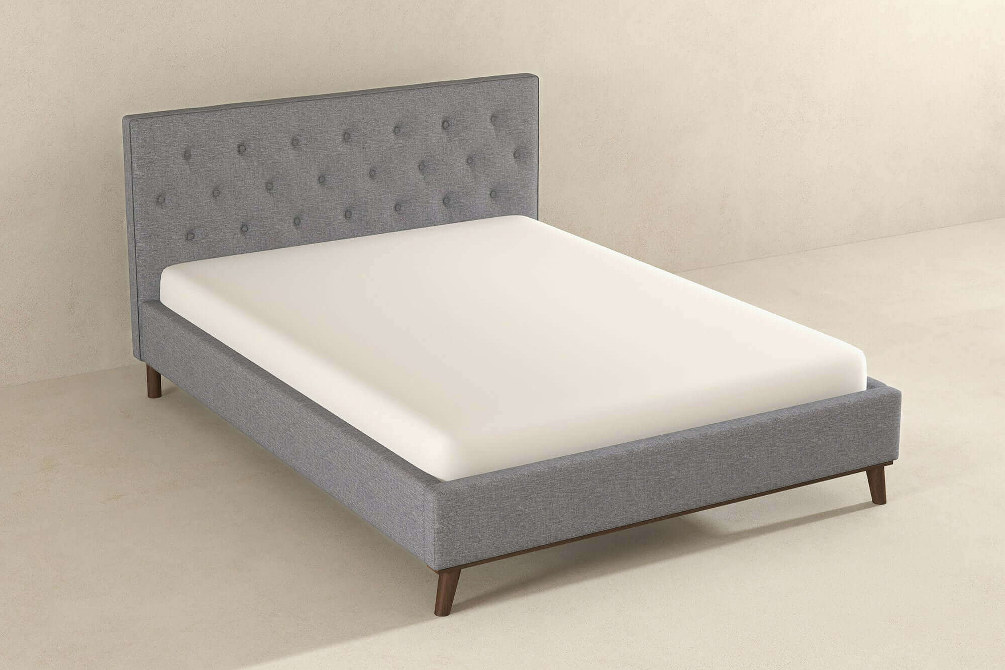 Ashcroft™ Graceville Fabric Platform Bed - Light Gray, Queen Size