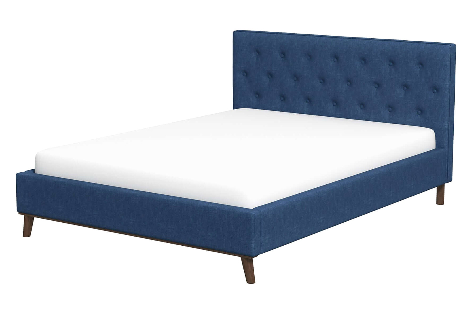 Ashcroft™ Graceville Fabric Platform Bed - Blue, Queen Size