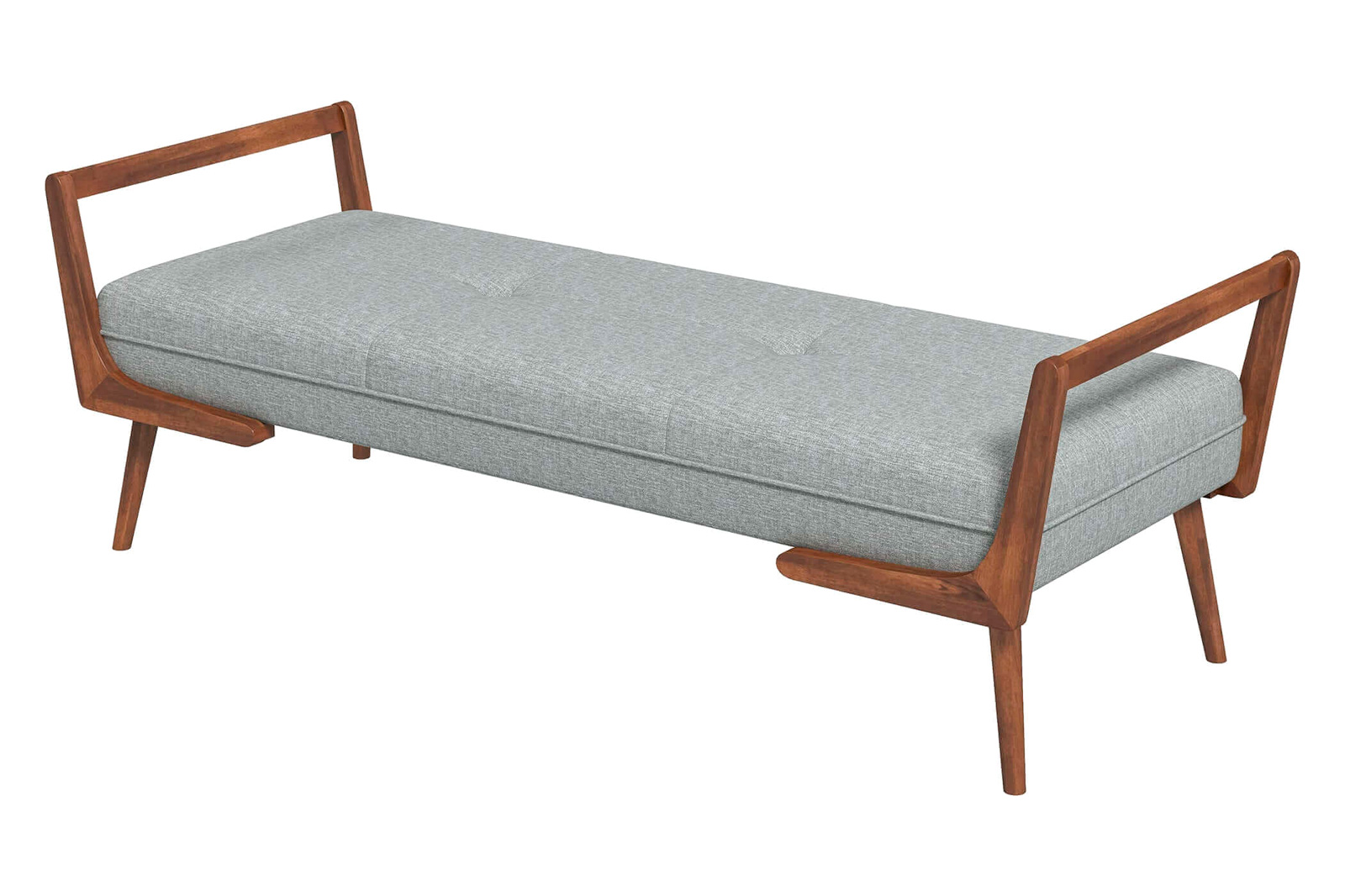 Ashcroft Cora Mid-Century Modern Fabric Bench - Gray