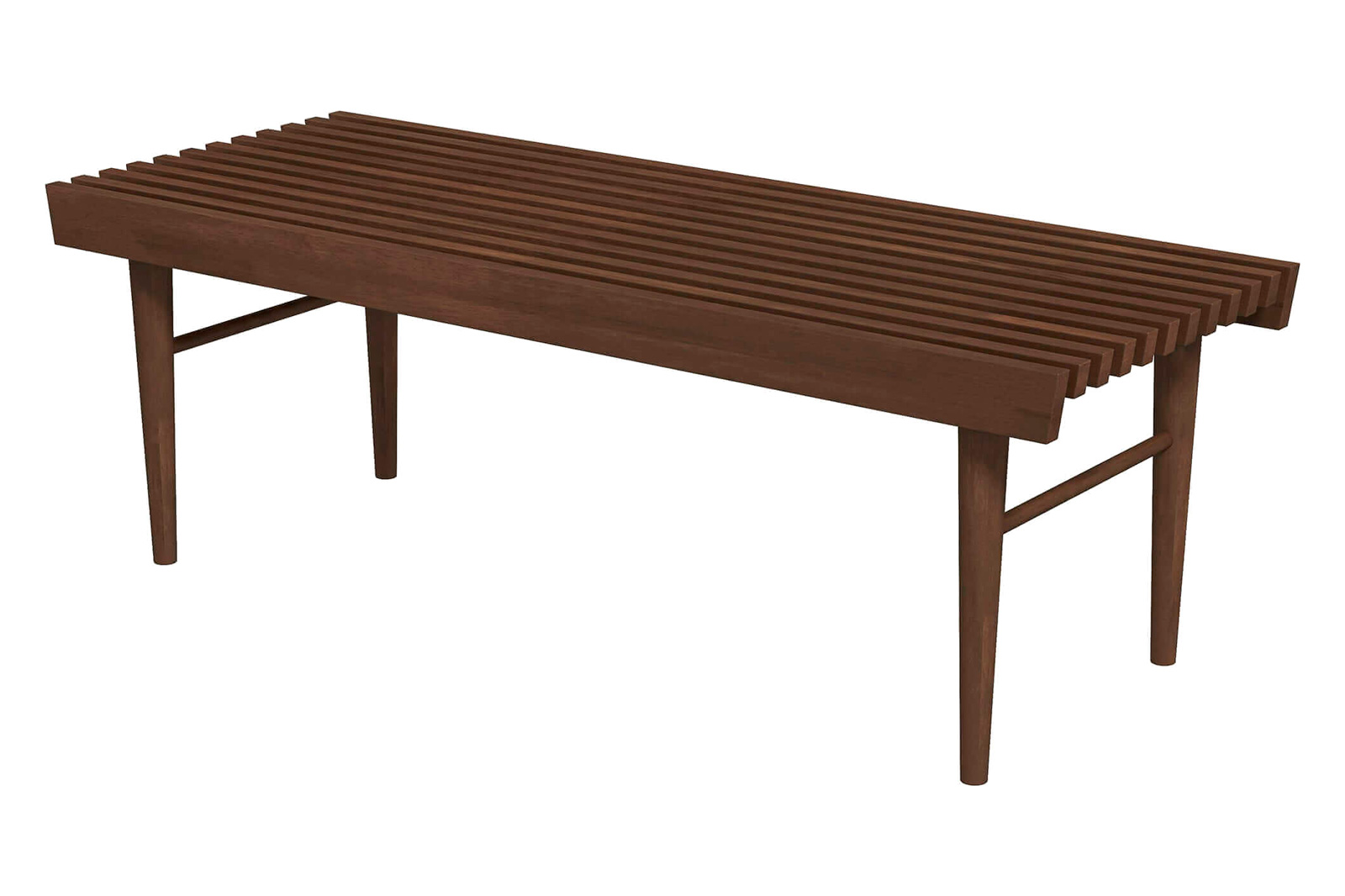 Ashcroft Mia Mid-Century Modern Solid Wood Bench - Brown