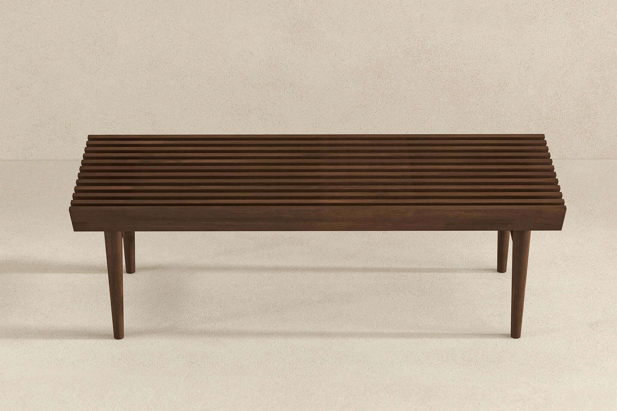 Ashcroft Mia Mid-Century Modern Solid Wood Bench - Brown