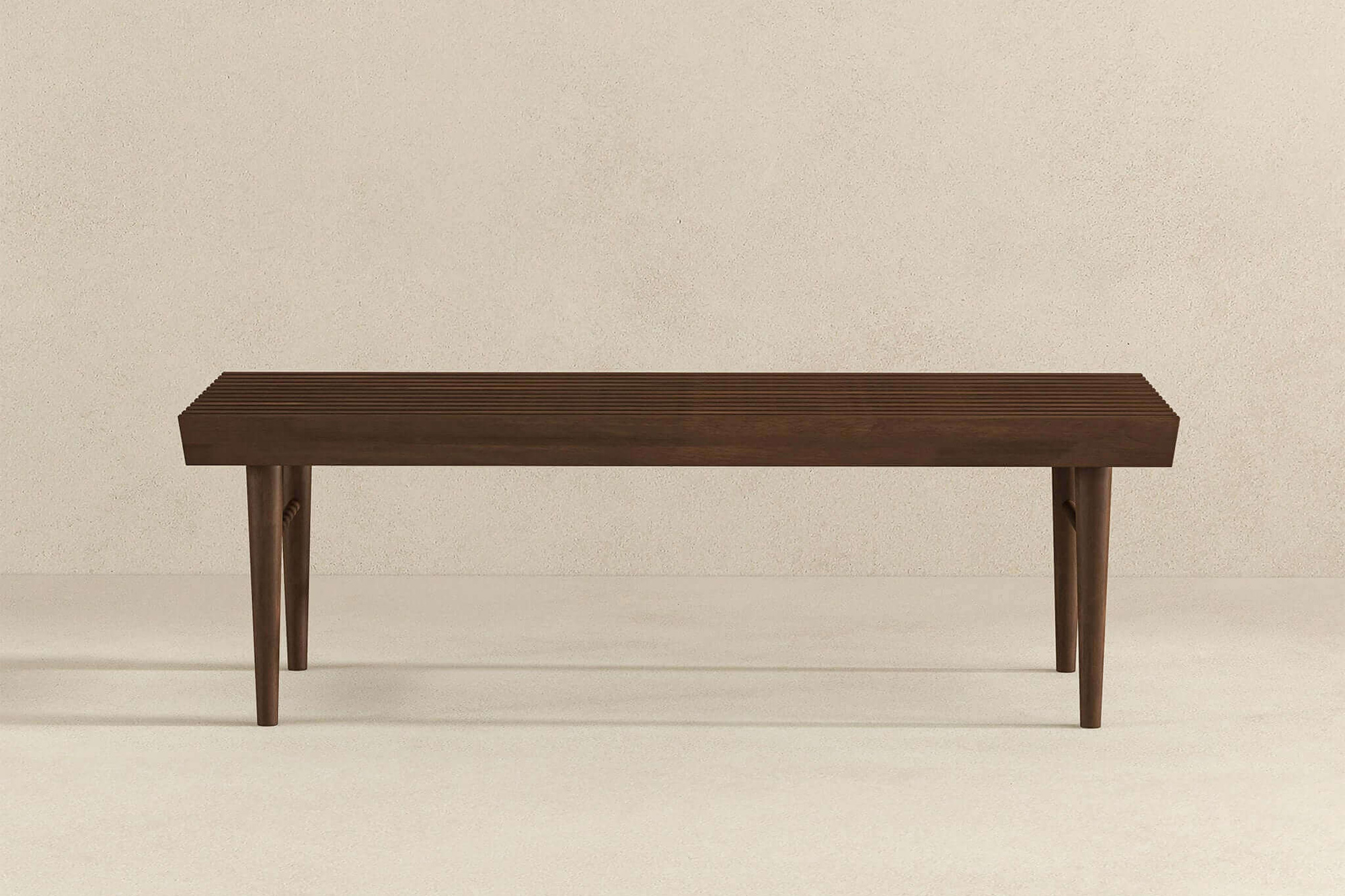 Ashcroft Mia Mid-Century Modern Solid Wood Bench - Brown