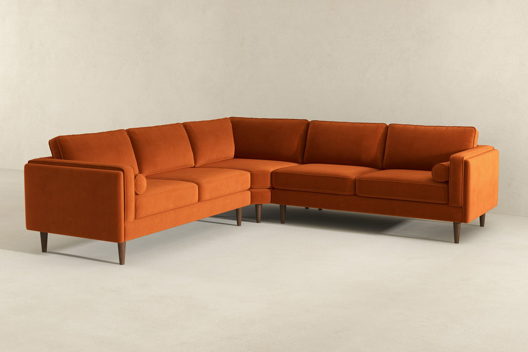 Ashcroft Amber Corner Sectional Sofa - Orange