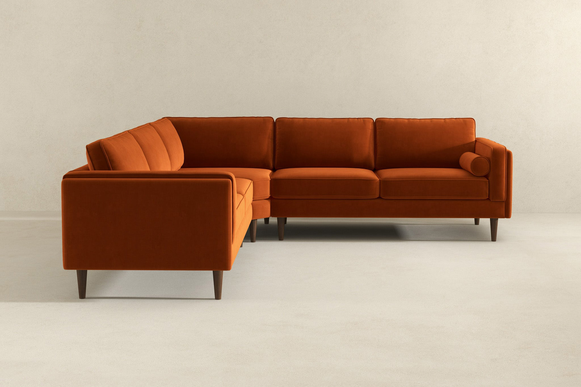 Ashcroft Amber Corner Sectional Sofa - Orange