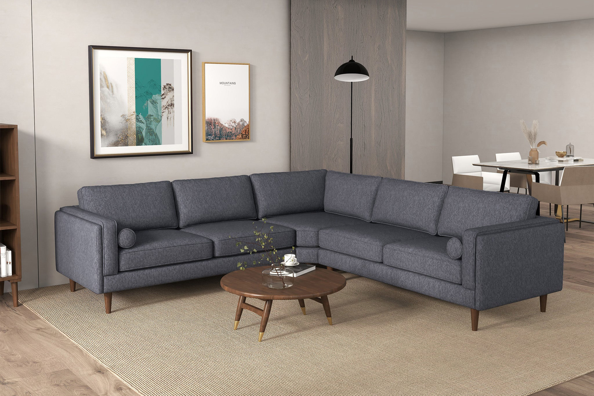 Ashcroft Amber Corner Sectional Sofa - Gray