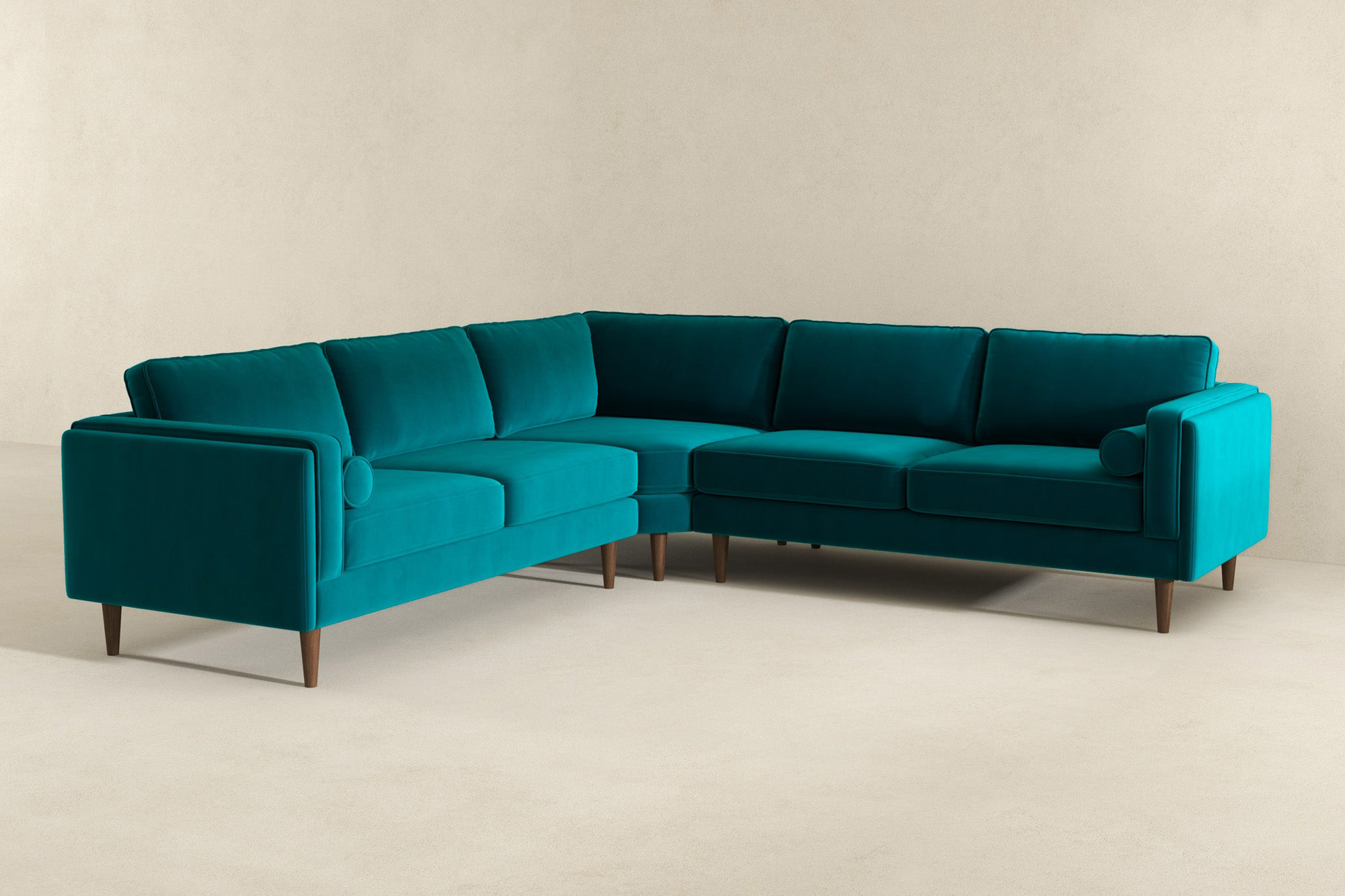 Ashcroft Amber Corner Sectional Sofa - Teal