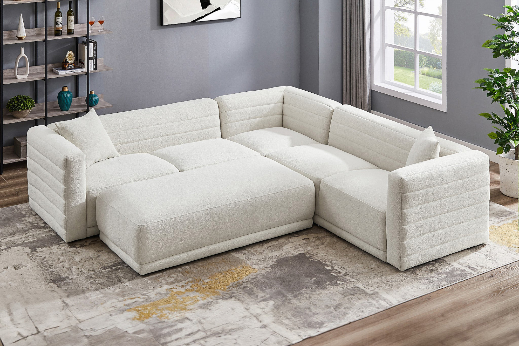 Ashcroft Solo Modular Corner Sectional Sofa - Cream