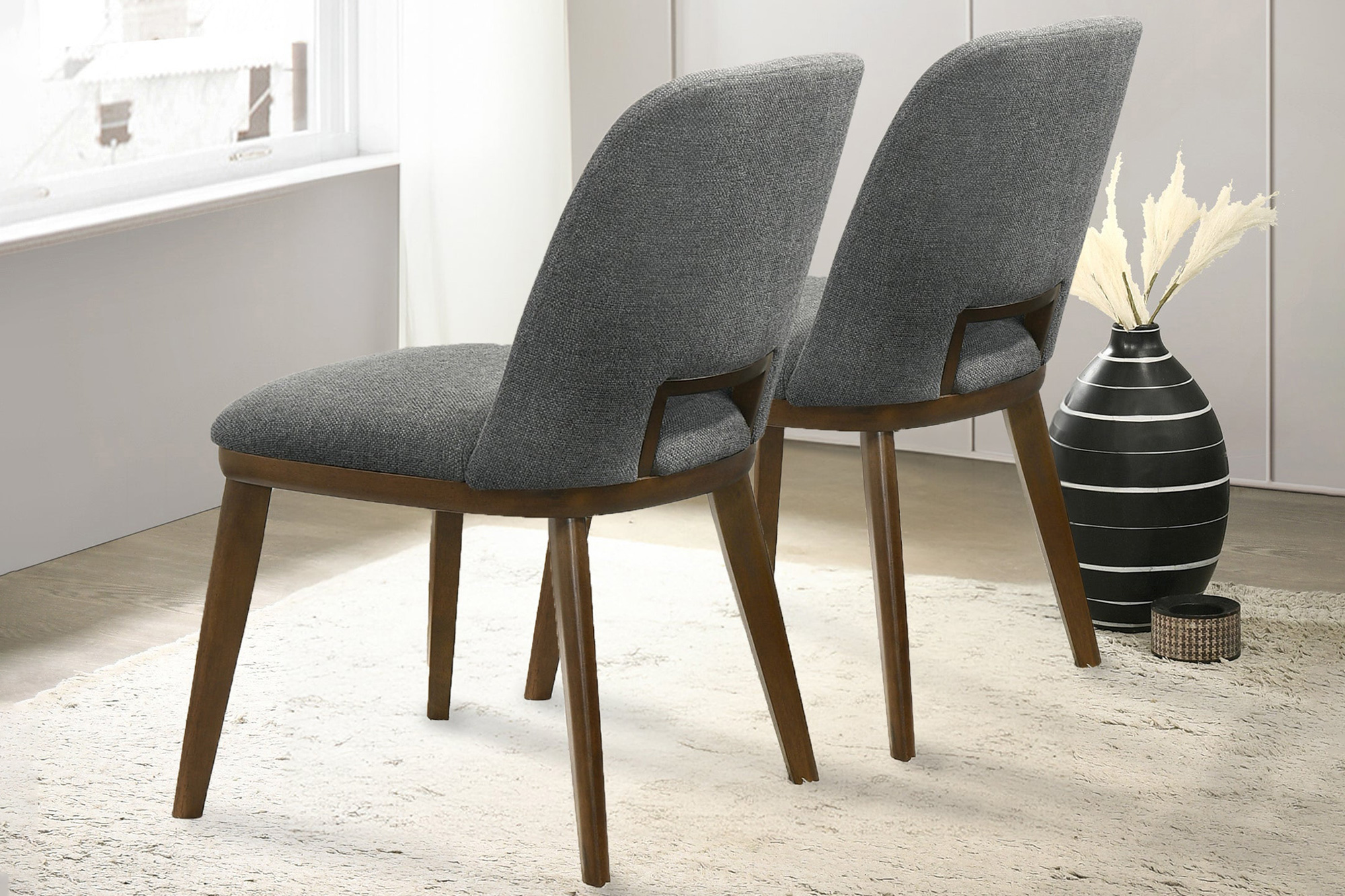 Ashcroft Blake Fabric Dining Chair (Set Of 2) - Dark Gray