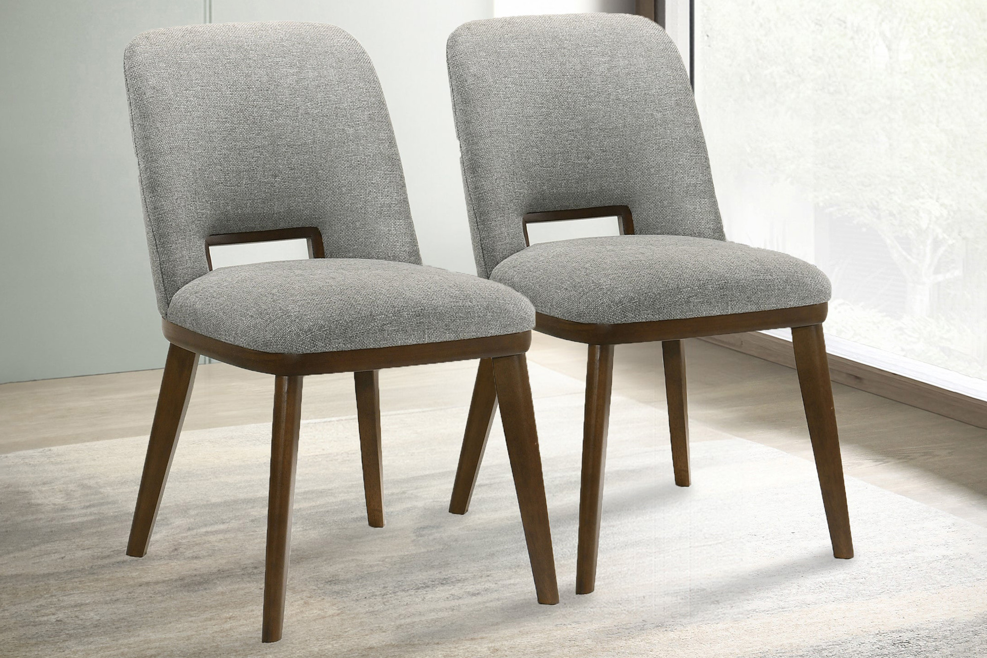 Ashcroft Blake Fabric Dining Chair (Set Of 2) - Light Gray