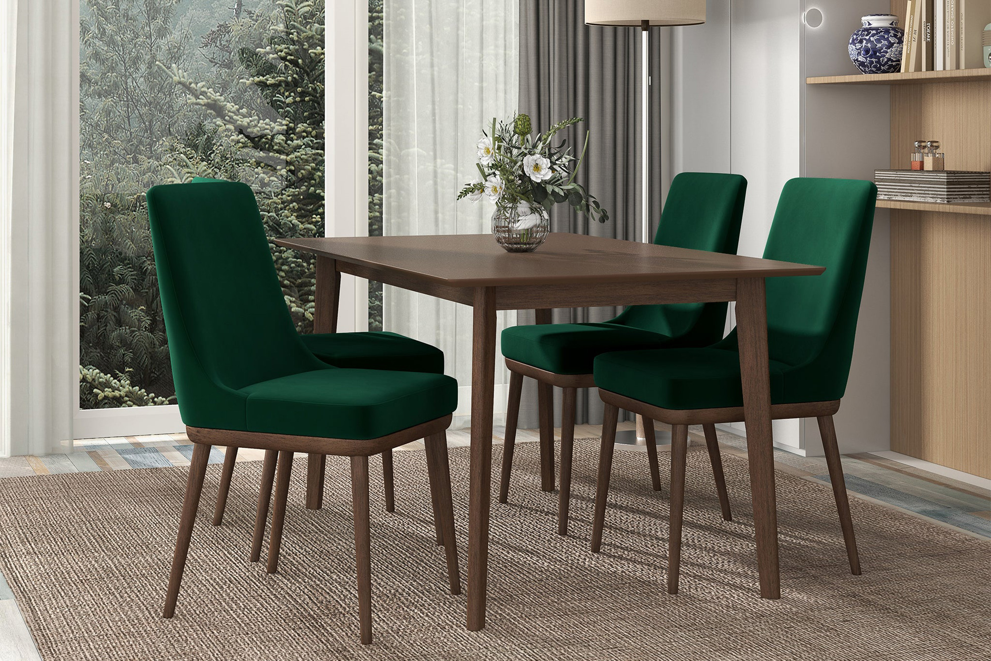 Ashcroft Kate Velvet Dining Chair (Set Of 2) - Green