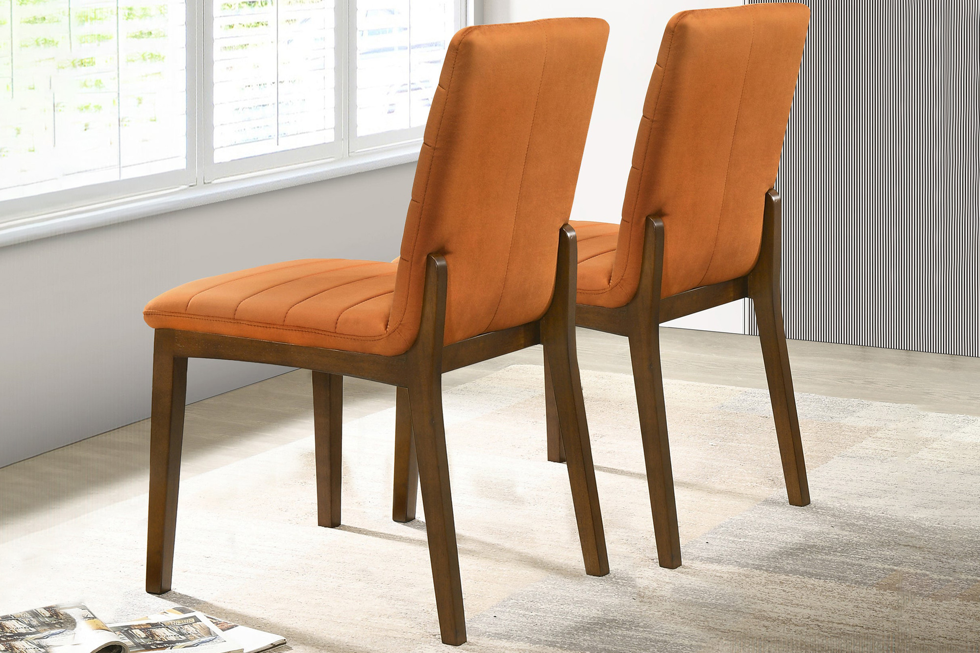 Ashcroft Ines Velvet Dining Chair (Set Of 2) - Burnt Orange