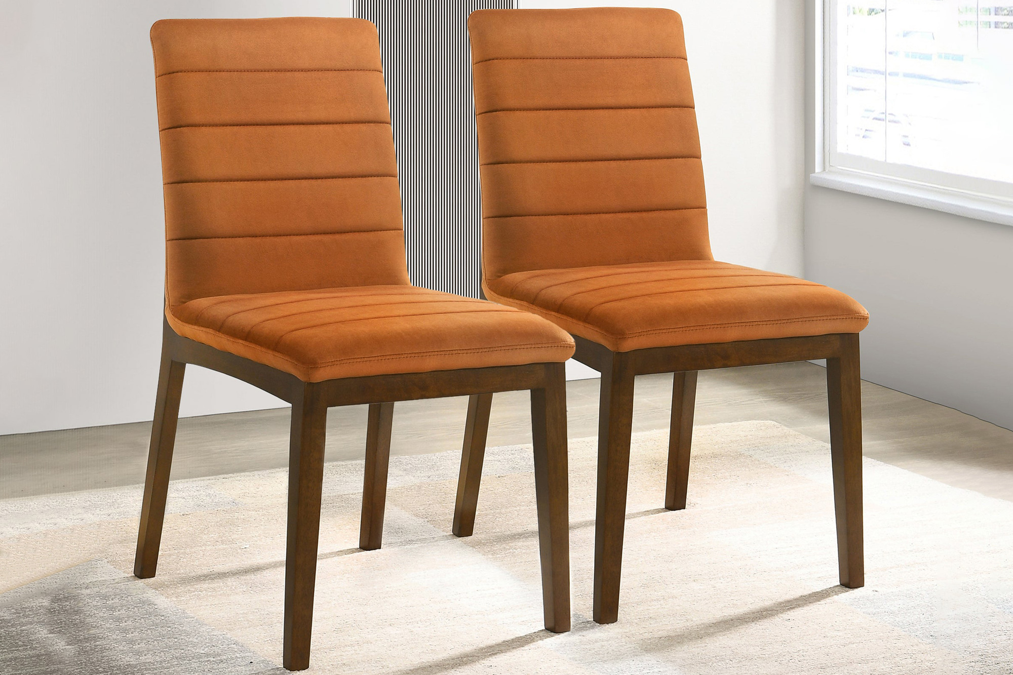 Ashcroft Ines Velvet Dining Chair (Set Of 2) - Burnt Orange