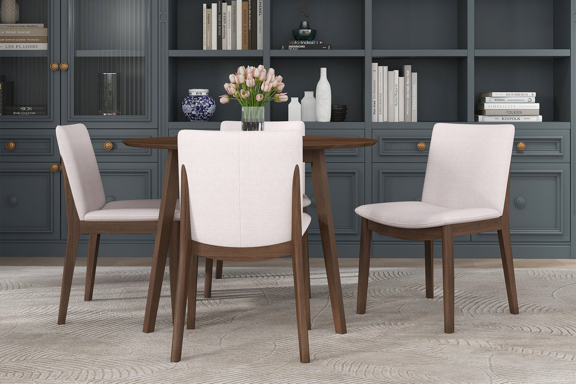 Ashcroft Laura Linen Upholstered Solid Wood Dining Chair (Set Of 2) - Beige