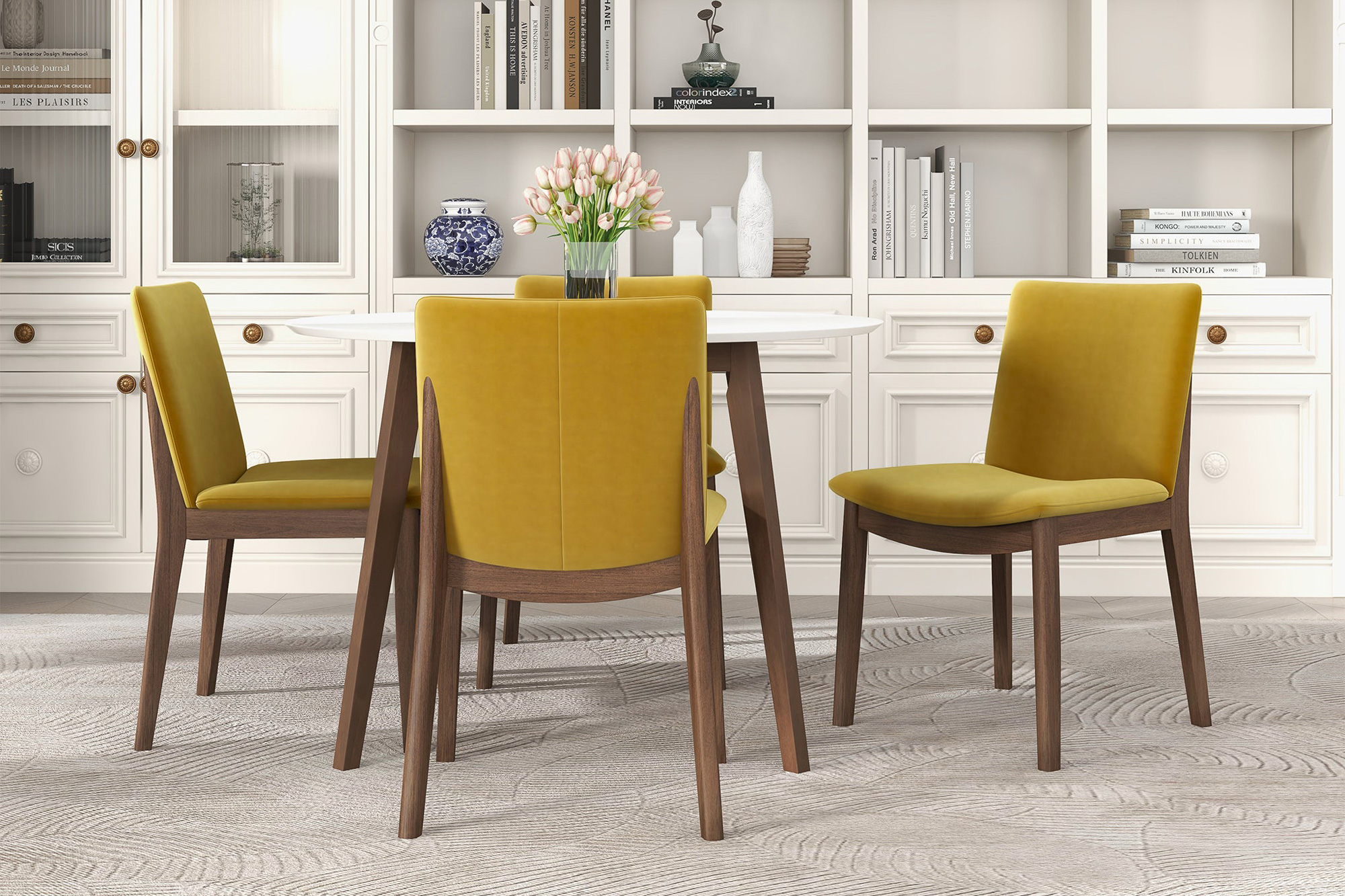 Ashcroft Laura Velvet Upholstered Solid Wood Dining Chair (Set Of 2) - Gold