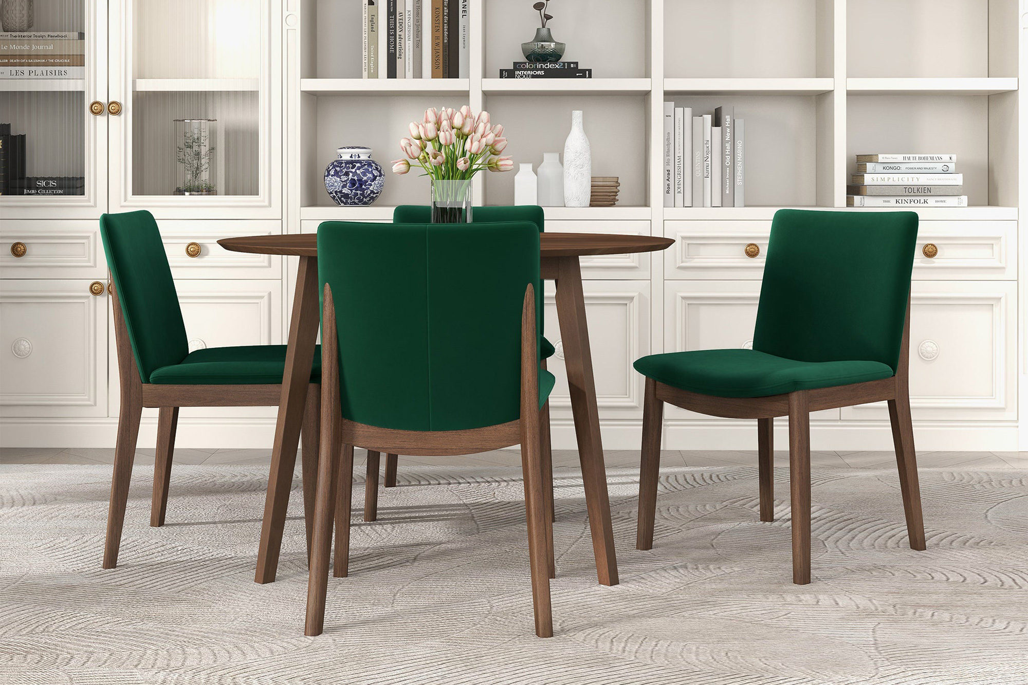 Ashcroft Laura Velvet Upholstered Solid Wood Dining Chair (Set Of 2) - Green