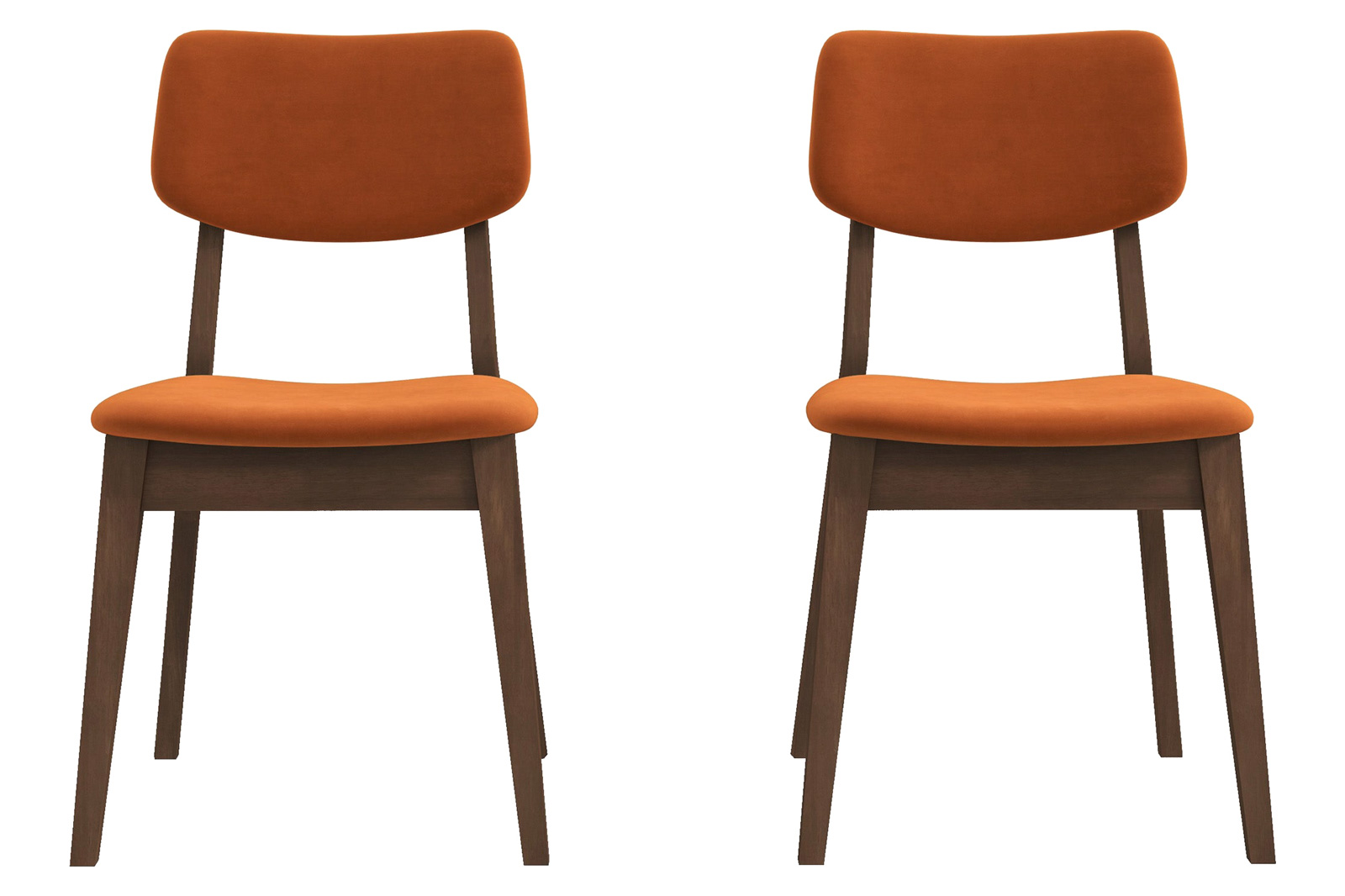 Ashcroft Velvet Solid Back Side Chair (Set Of 2) - Burnt Orange