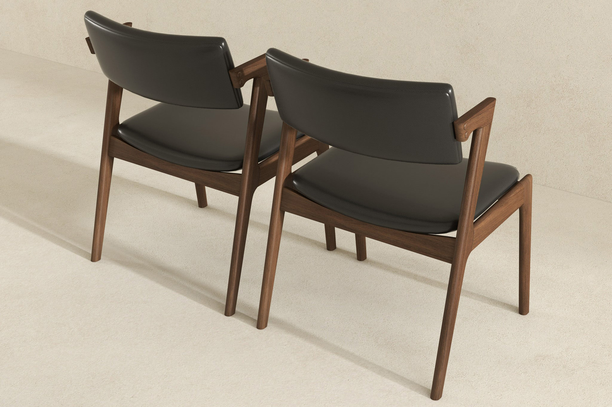 Ashcroft Edwin Mid-Century Modern Vegan Leather Dining Chair (Set Of 2) - Black