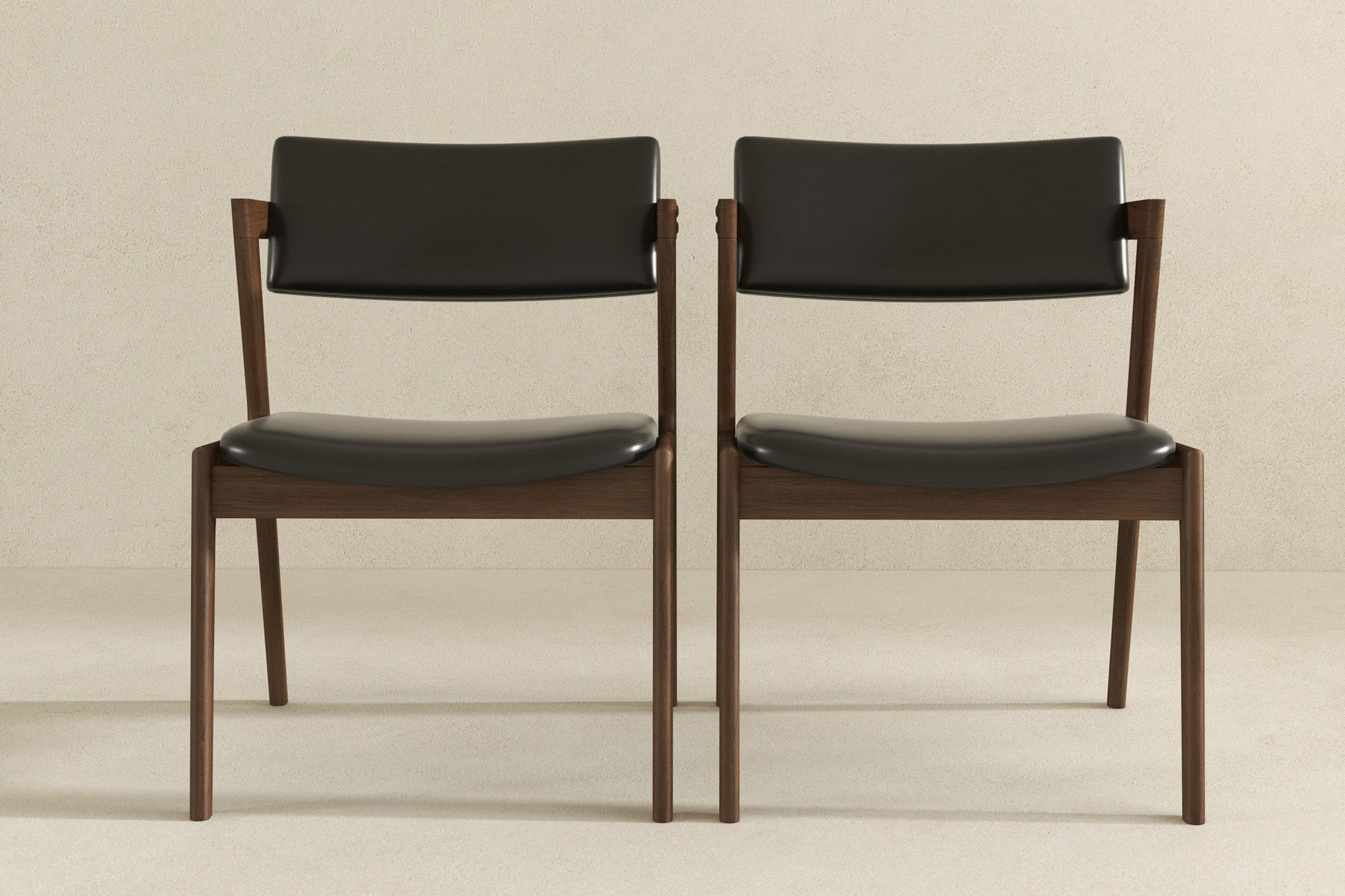 Ashcroft Edwin Mid-Century Modern Vegan Leather Dining Chair (Set Of 2) - Black