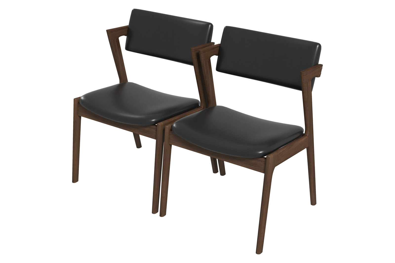 Ashcroft Edwin Mid-Century Modern Vegan Leather Dining Chair (Set Of 2) - Black