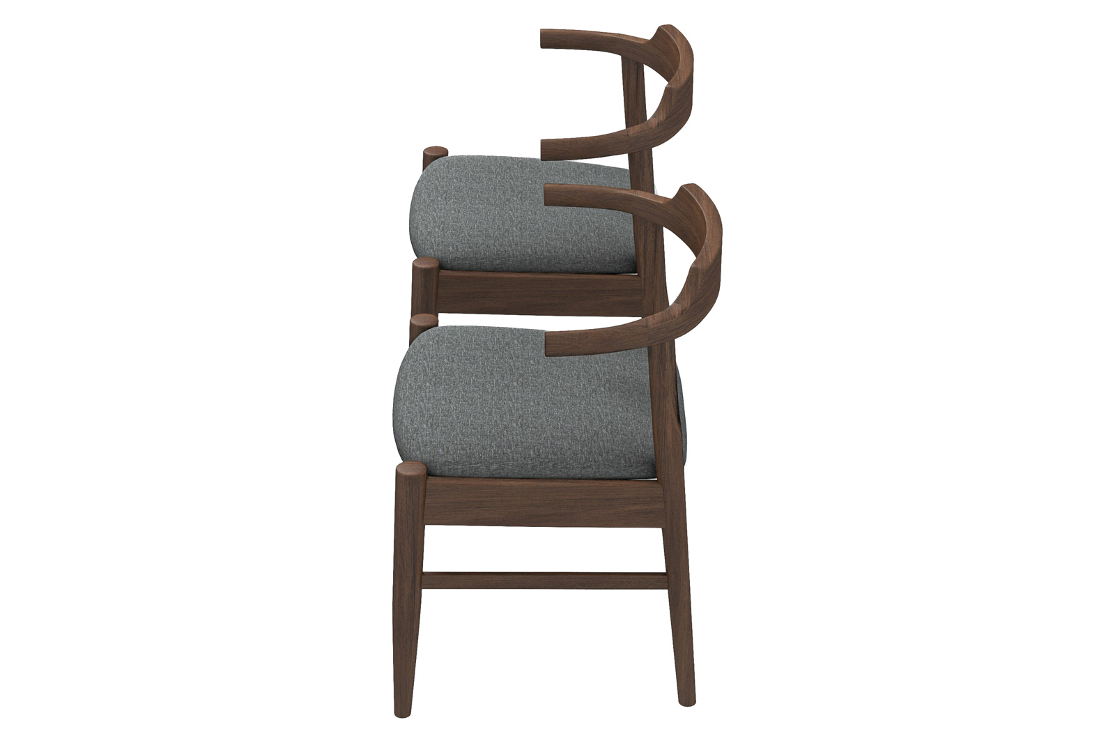 Ashcroft Leon Mid-Century Modern Fabric Dining Chair (Set of 2) - Gray