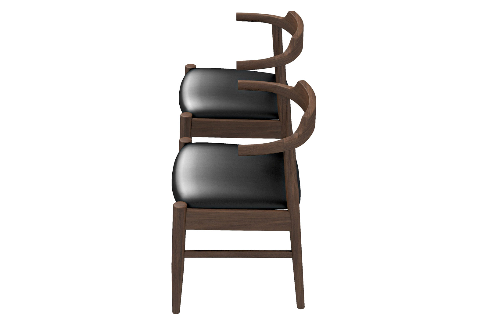 Ashcroft Leon Mid-Century Modern Leather Dining Chair (Set of 2) - Black