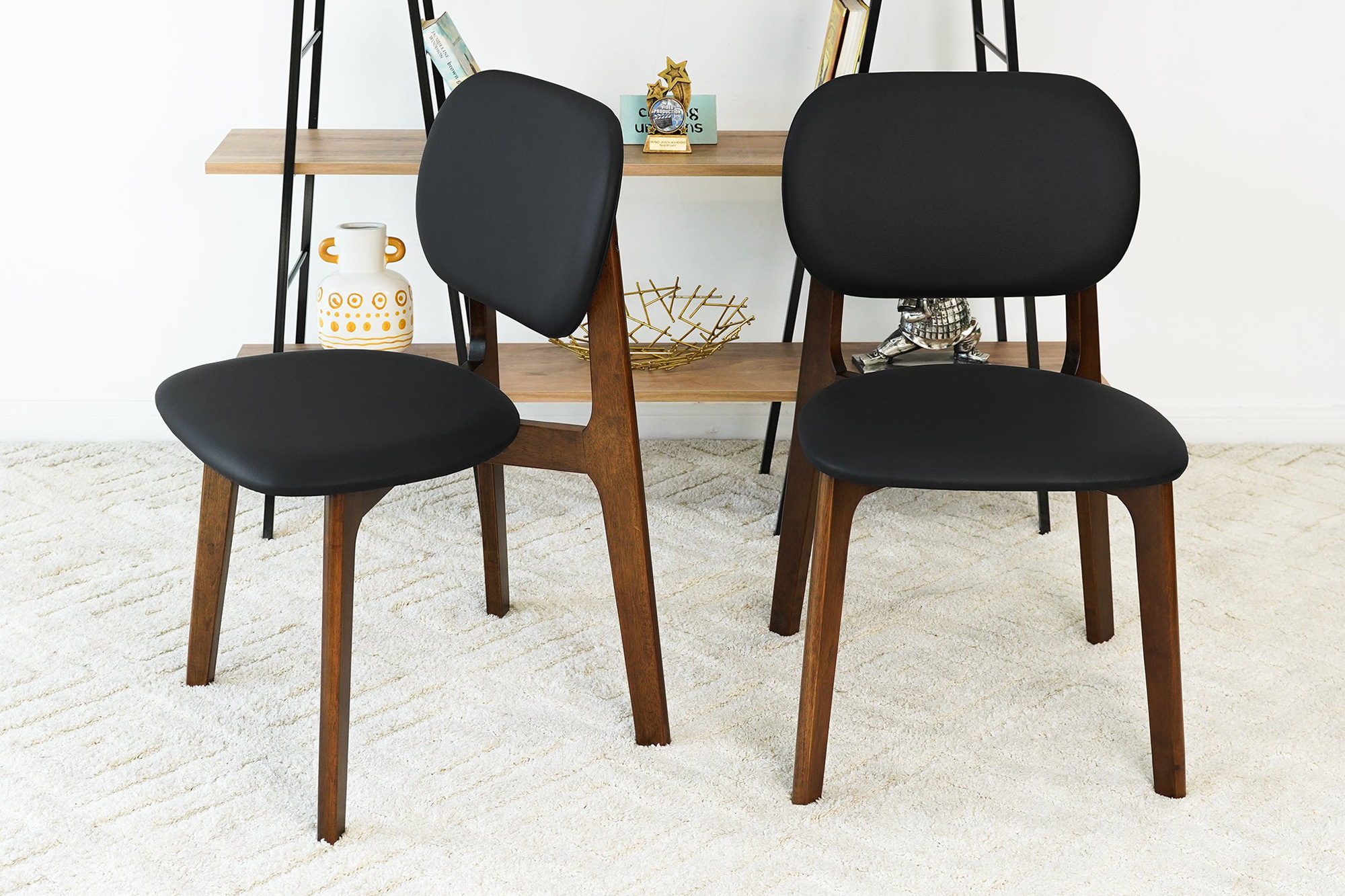 Ashcroft Kelsey Leather Dining Chair (Set Of 2) - Black