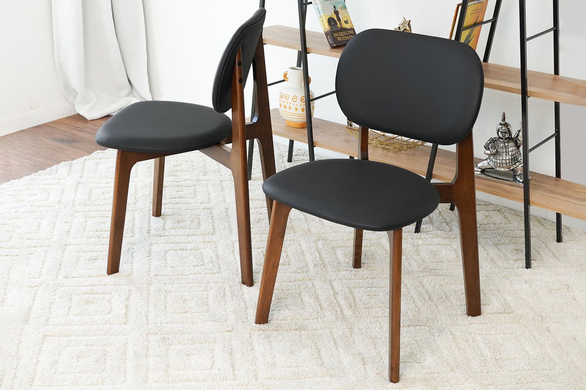 Ashcroft Kelsey Leather Dining Chair (Set Of 2) - Black