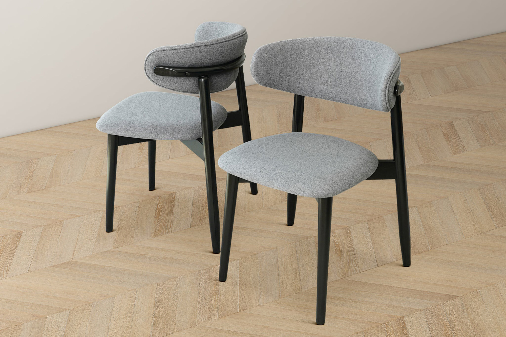 Ashcroft Korbin Fabric Dining Chair (Set of 2) - Gray