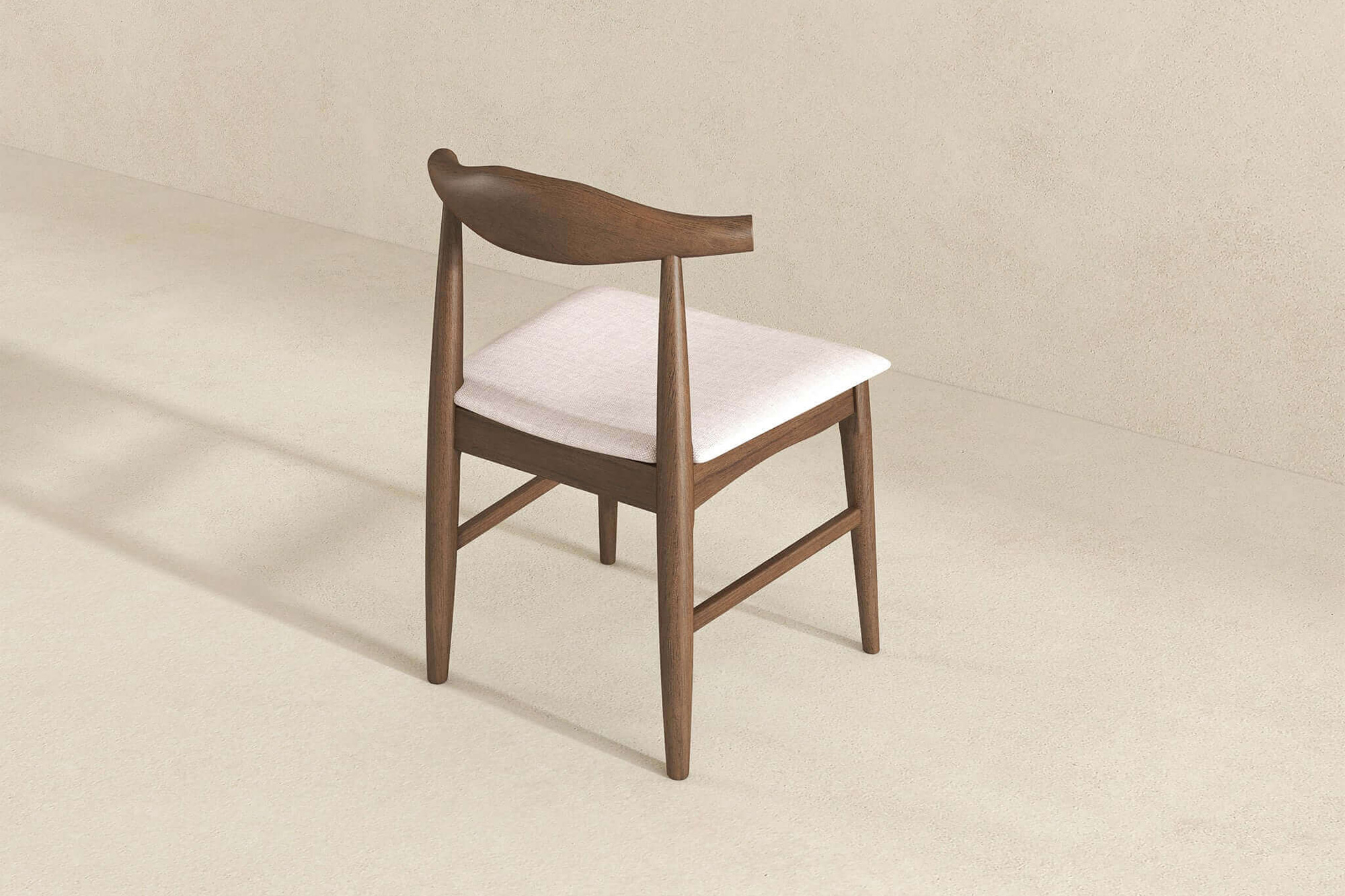 Ashcroft Damian Mid-Century Solid Wood Dining Chair - Beige