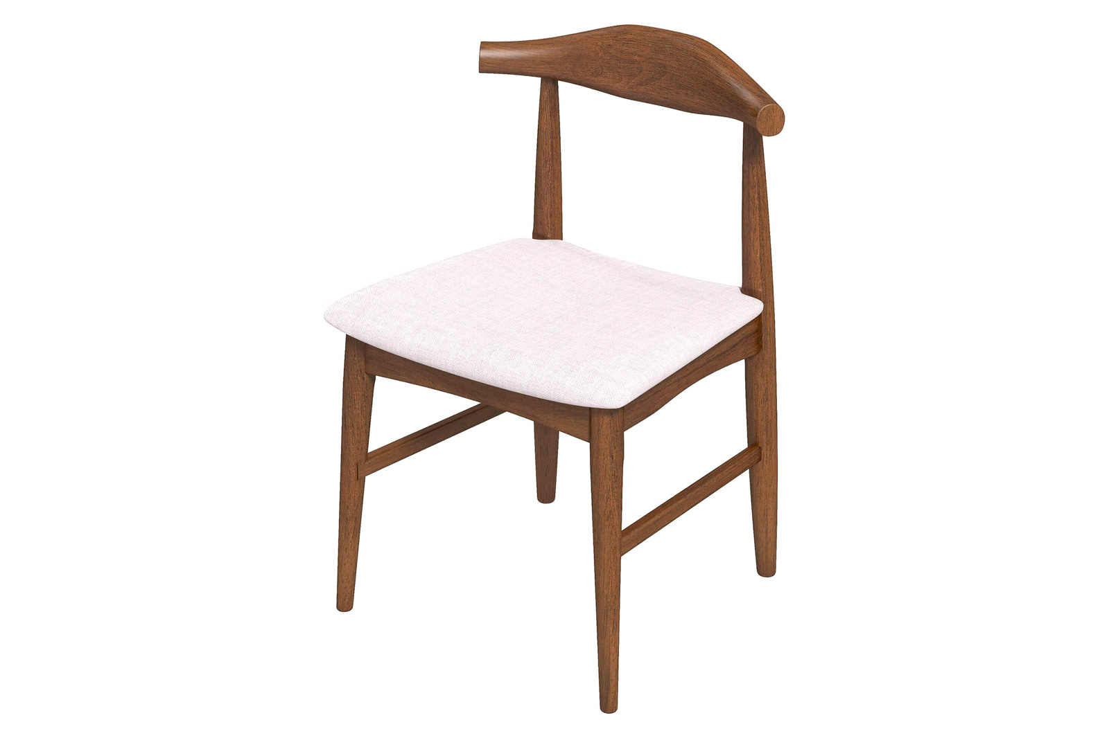 Ashcroft Damian Mid-Century Solid Wood Dining Chair - Beige