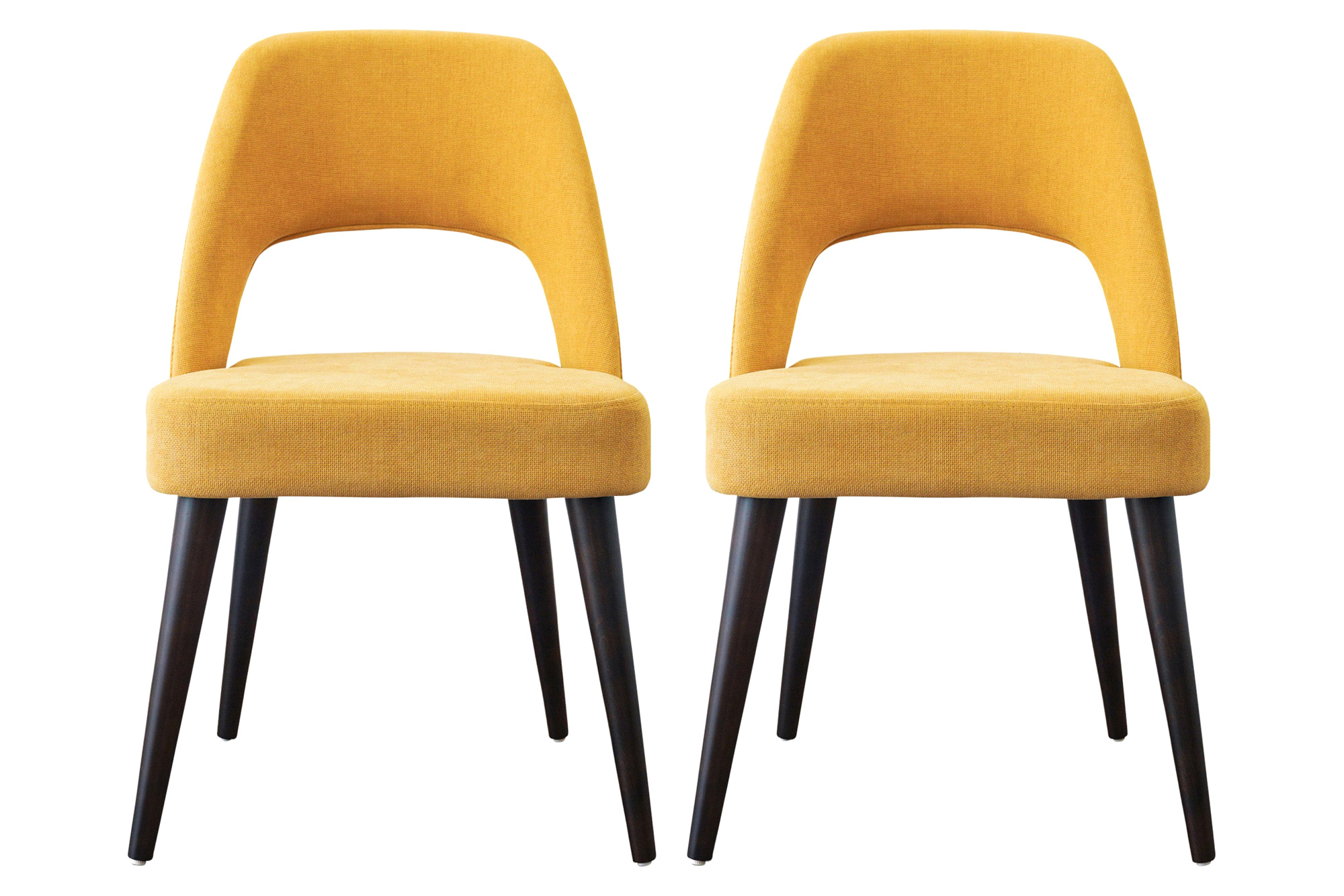 Ashcroft Juliana Mid-Century Modern Fabric Dining Chair (Set Of 2) - Yellow