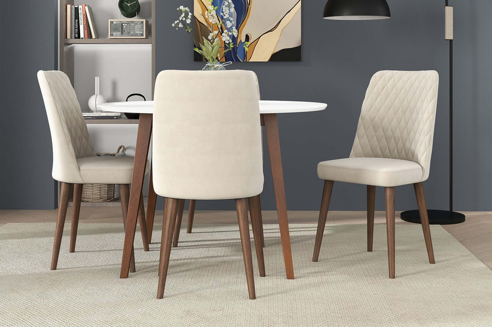 Ashcroft Katie Velvet Dining Chair (Set Of 2) - Beige