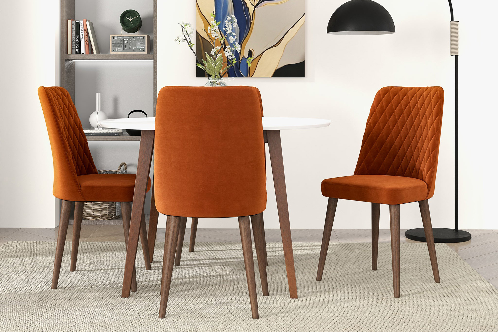 Ashcroft Katie Velvet Dining Chair (Set Of 2) - Burnt Orange