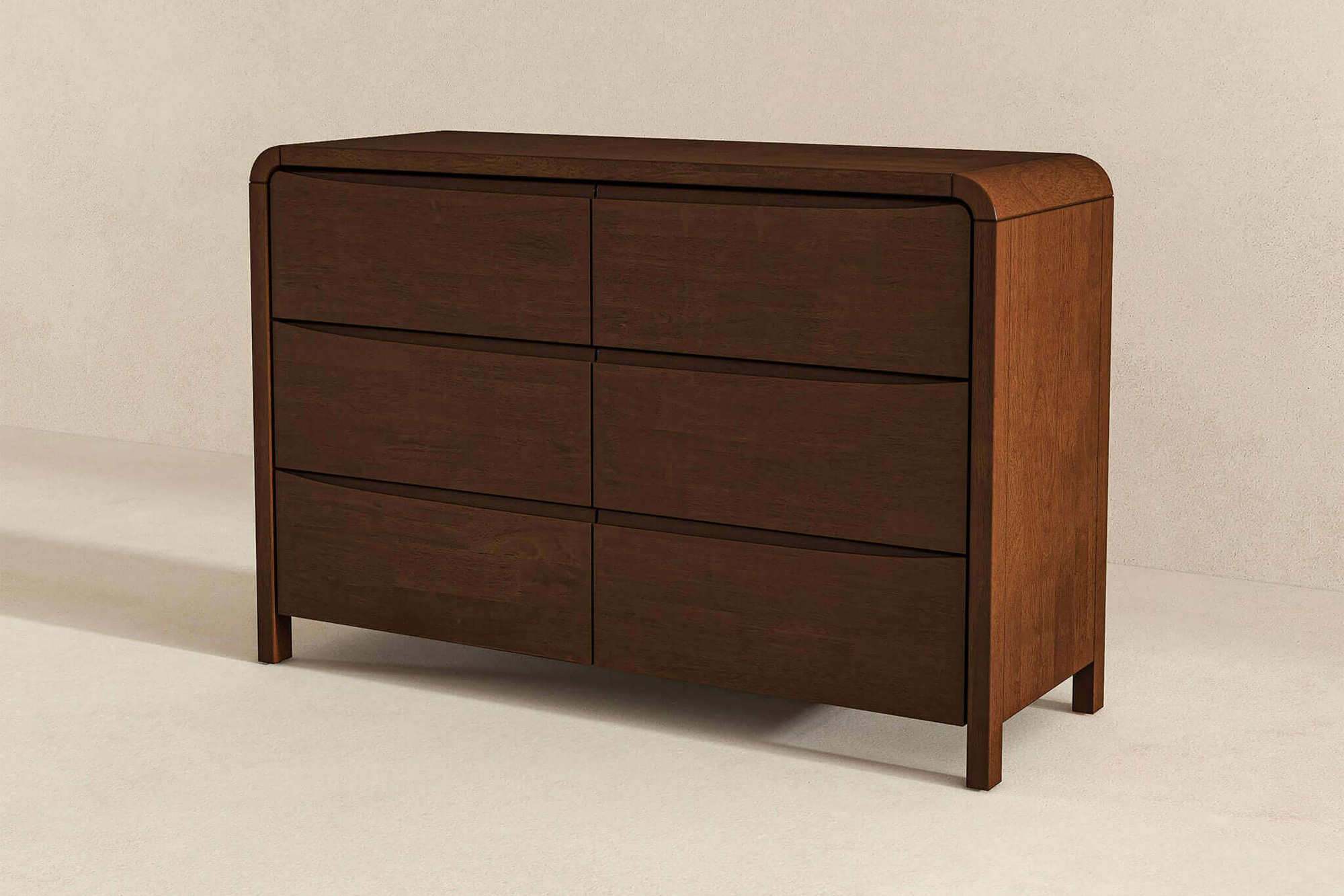 Ashcroft - Lionel Mid-Century Modern Solid Wood Dresser with 6 Drawers