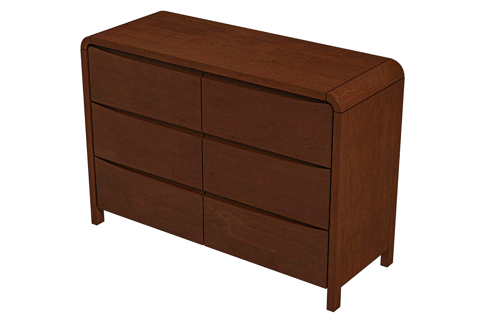 Ashcroft - Lionel Mid-Century Modern Solid Wood Dresser with 6 Drawers