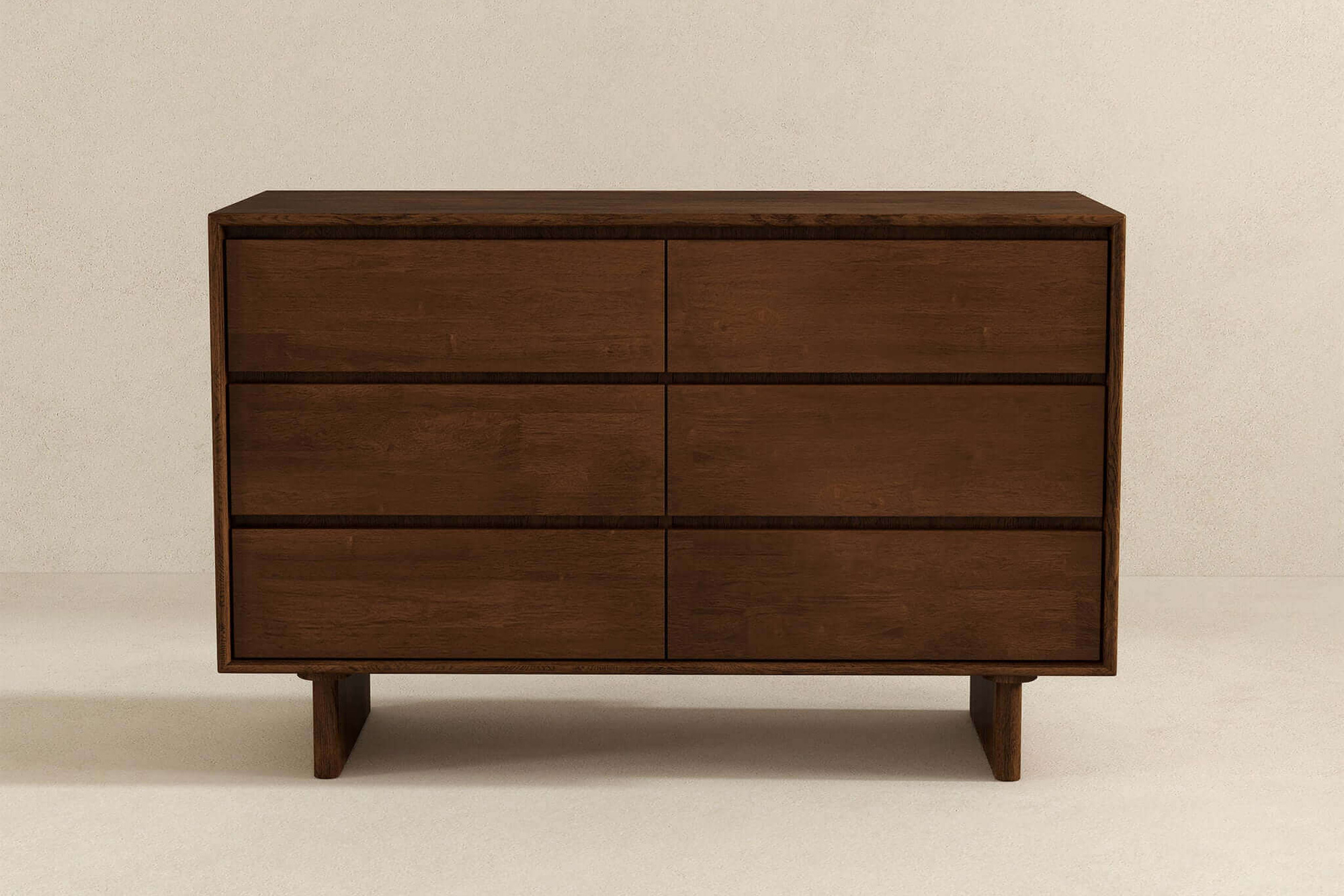 Ashcroft - Dubrovnik Mid-Century Modern Walnut Dresser with 6 Drawers