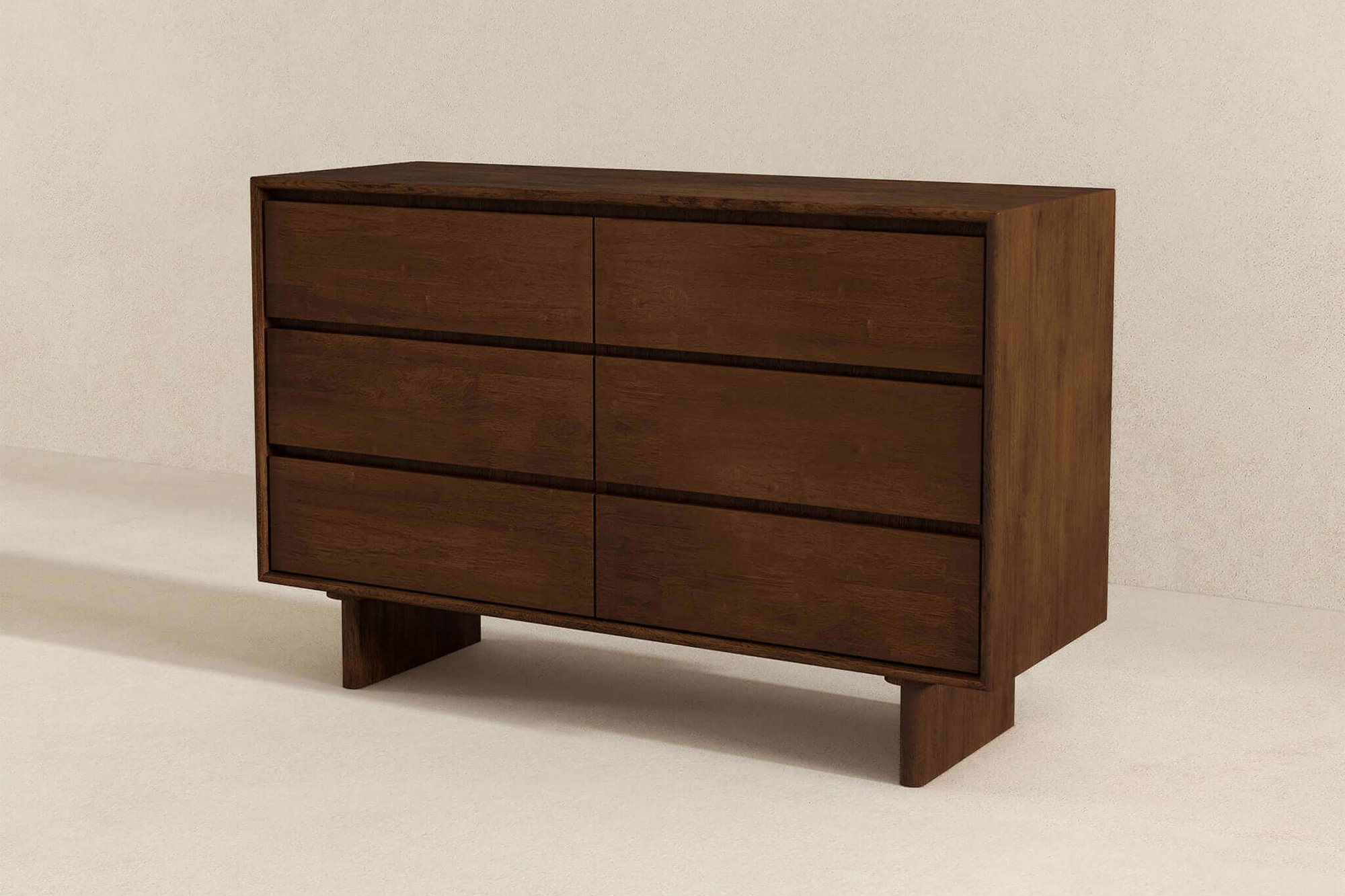 Ashcroft - Dubrovnik Mid-Century Modern Walnut Dresser with 6 Drawers