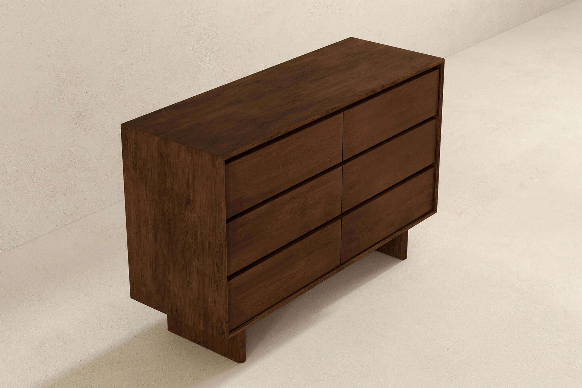 Ashcroft - Dubrovnik Mid-Century Modern Walnut Dresser with 6 Drawers