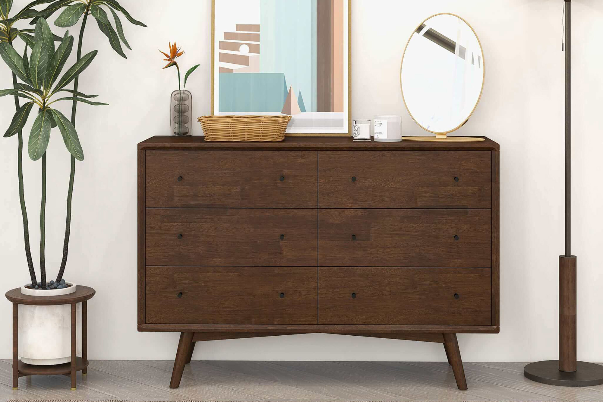 Ashcroft - Mid-Century Modern Dresser with 6 Drawer