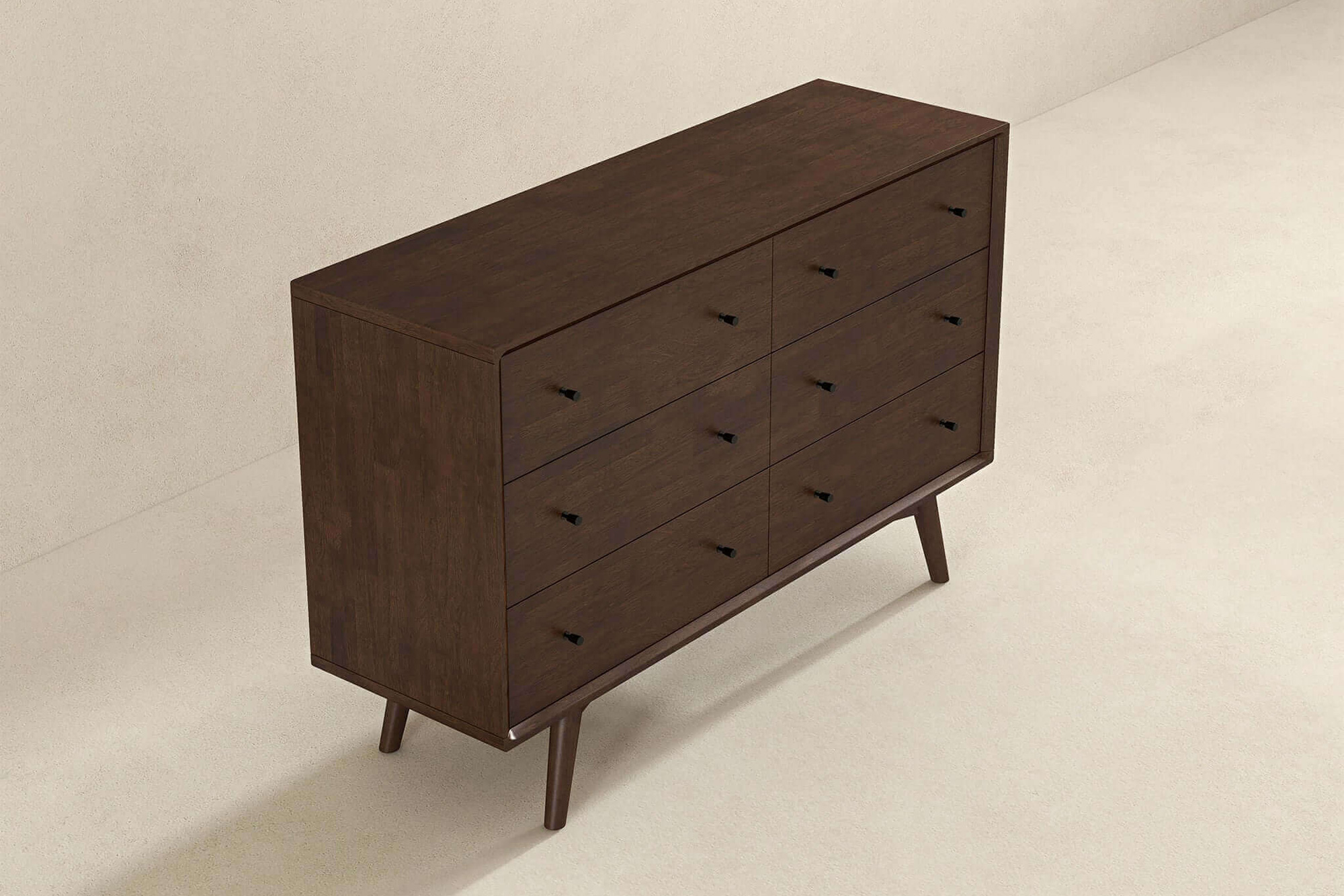 Ashcroft Mid-Century Modern Dresser with 6 Drawer - Walnut