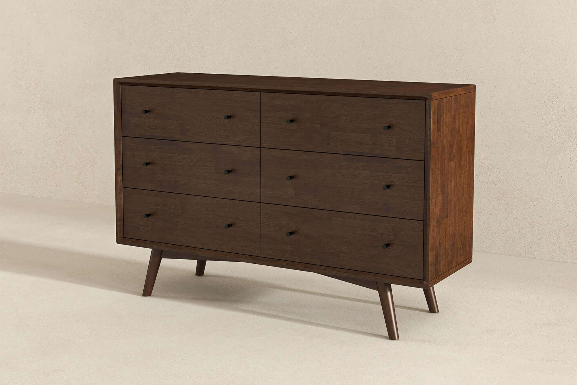 Ashcroft Mid-Century Modern Dresser with 6 Drawer - Walnut