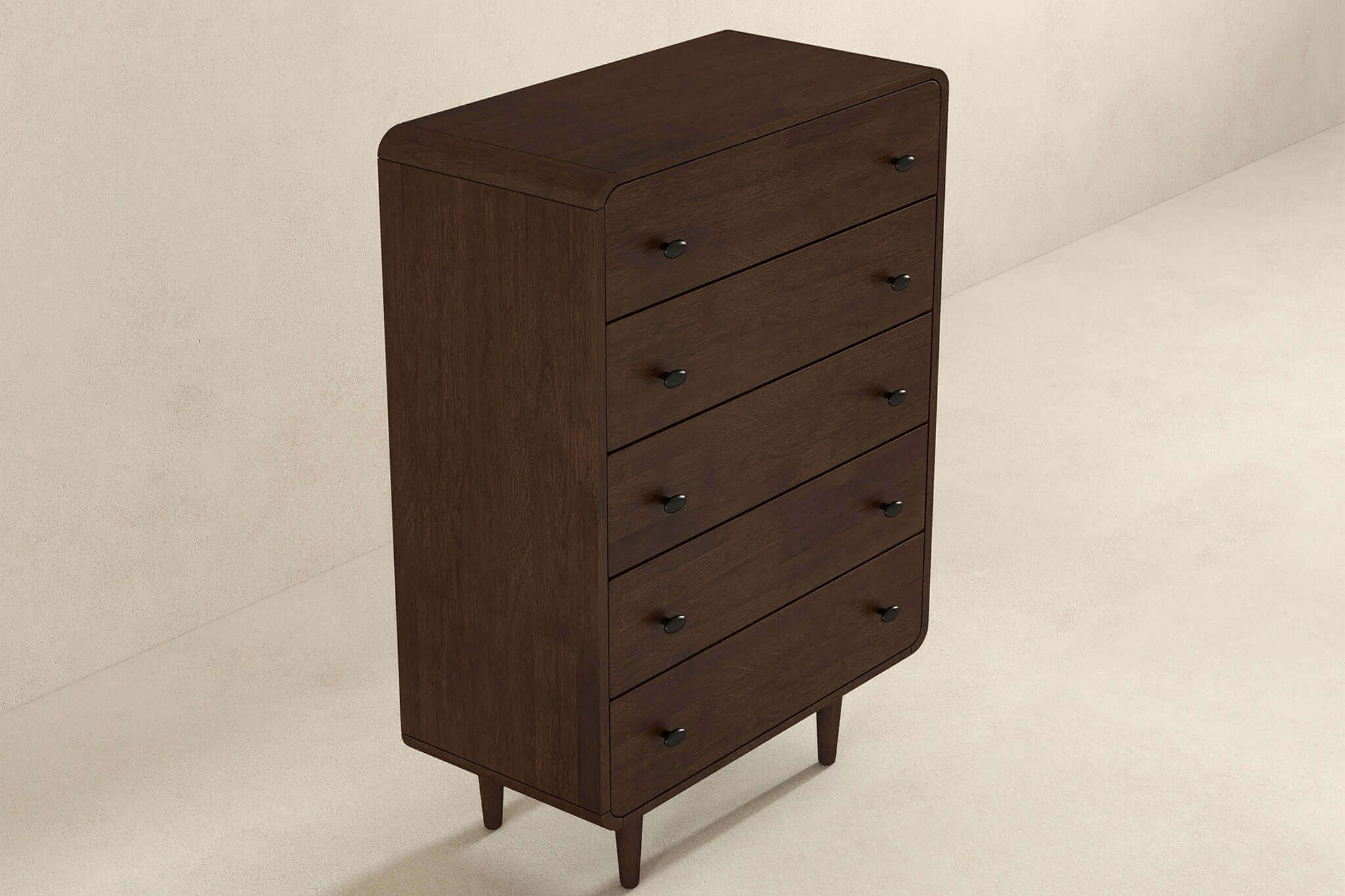 Ashcroft Alexa Mid-Century Modern Dresser with 5 Drawers - Brown