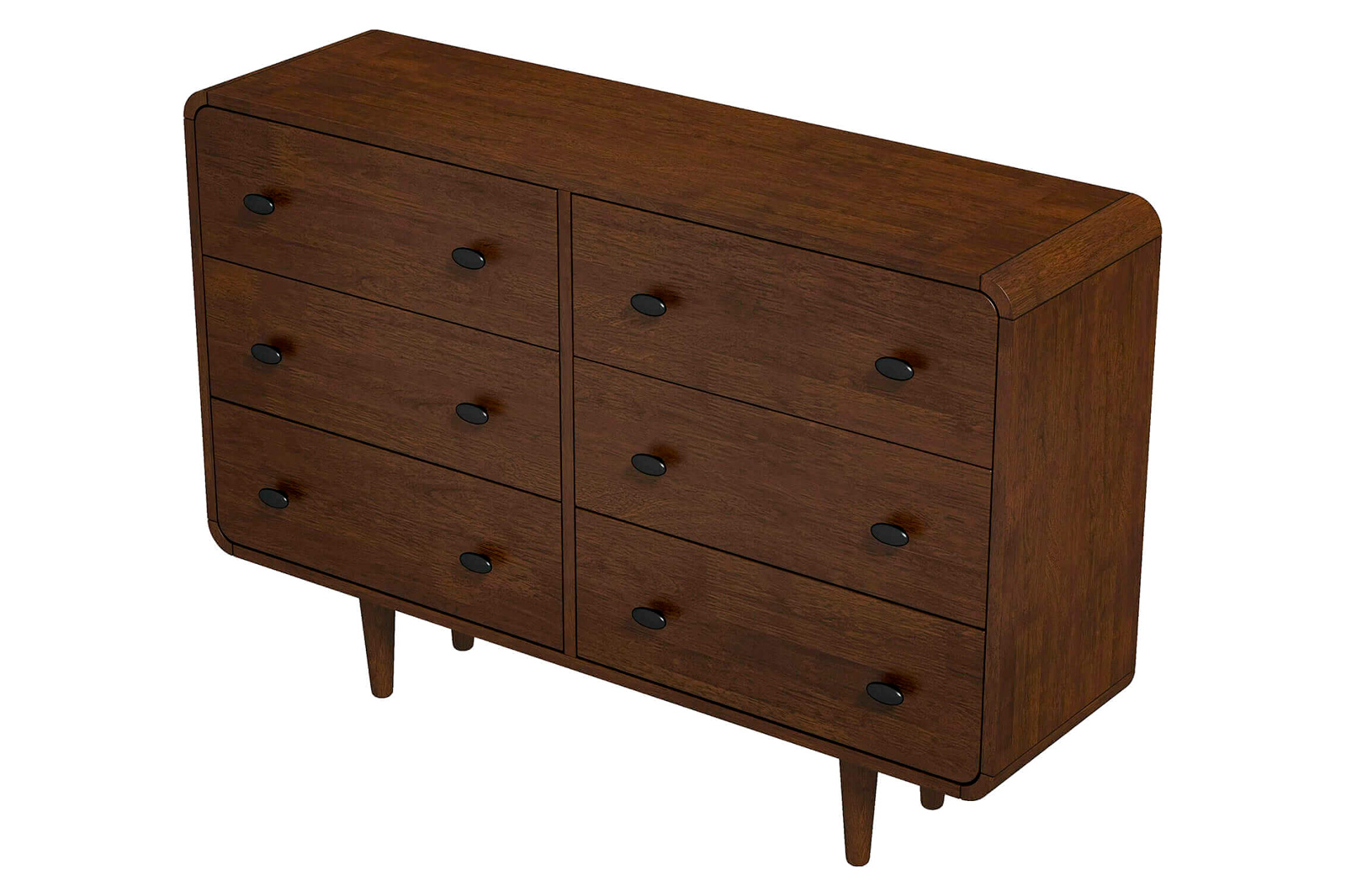 Ashcroft Alexa Mid-Century Modern Dresser with 6 Drawers - Brown