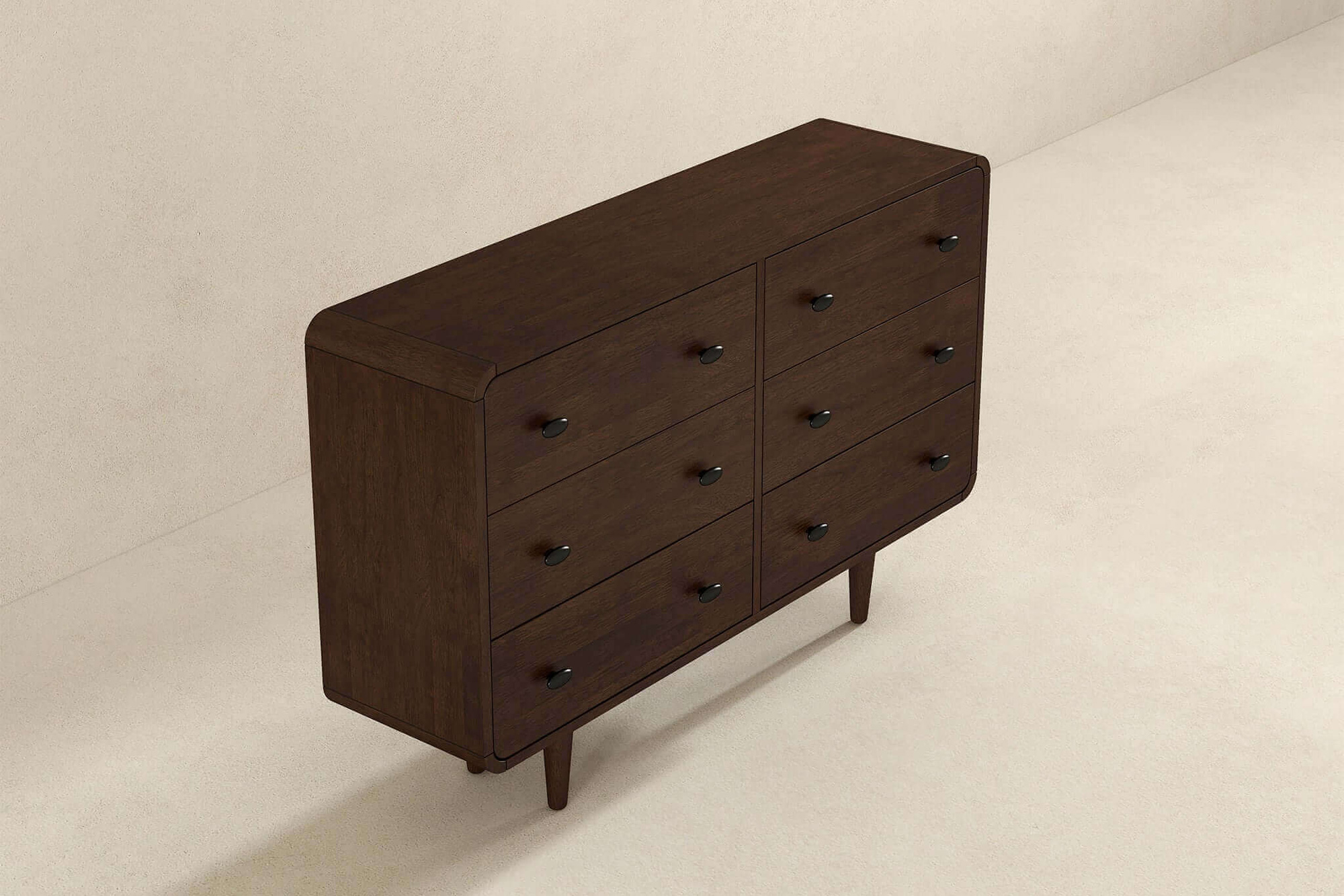 Ashcroft Alexa Mid-Century Modern Dresser with 6 Drawers - Brown